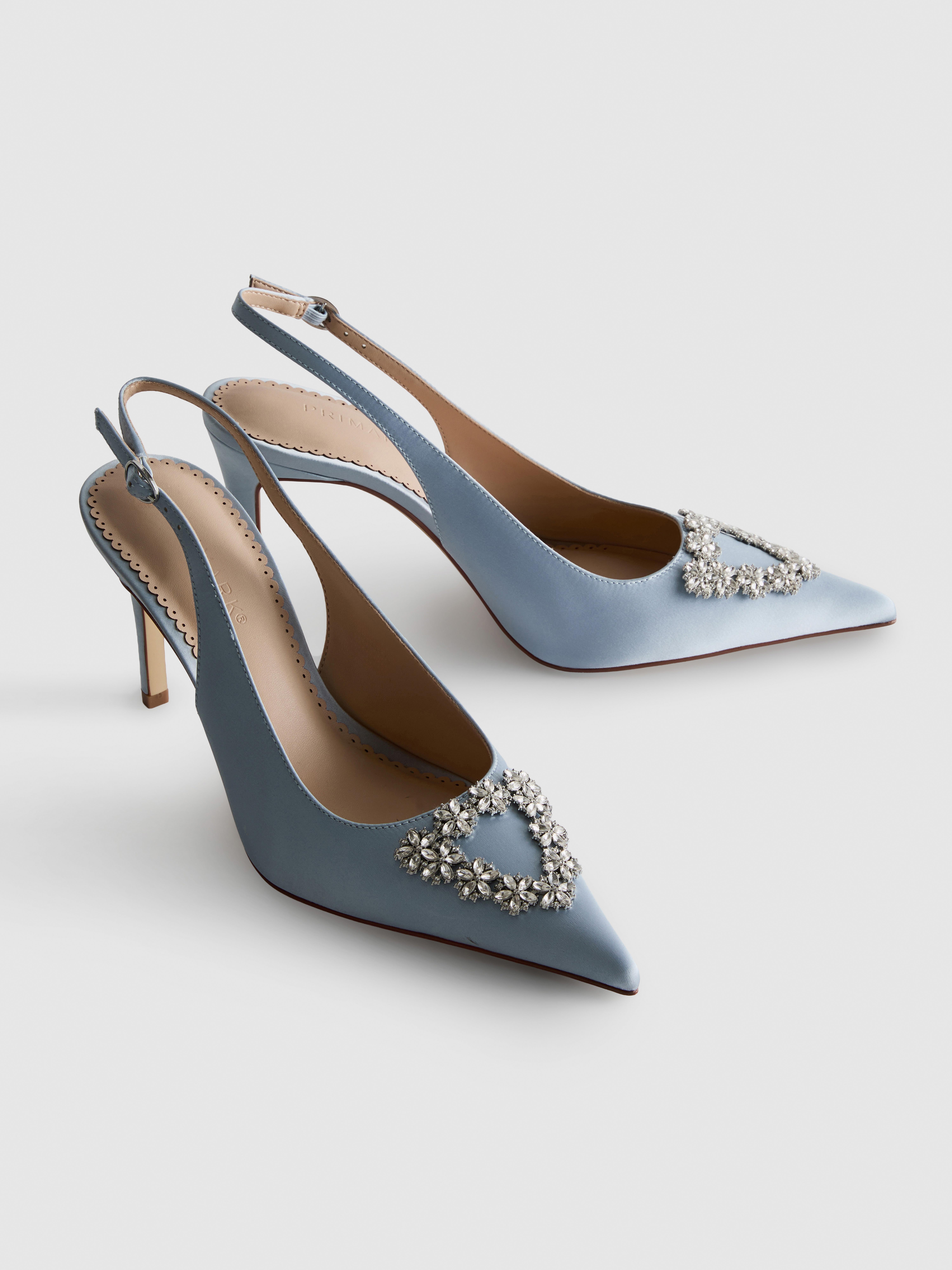 Diamanté Satin Pointed Heels