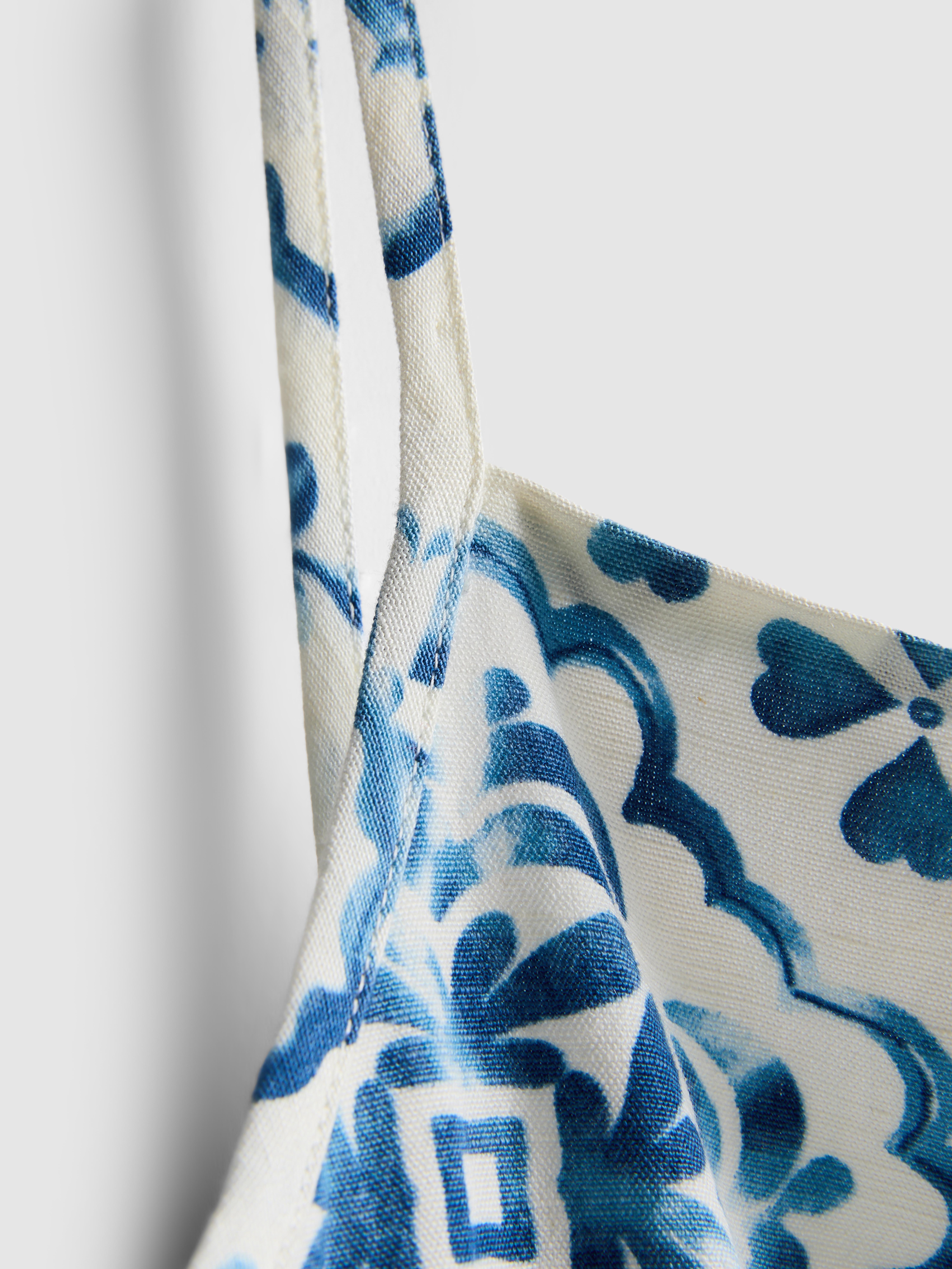 Girls White 7-15yrs | Mosaic Tile Print Peplum Blouse