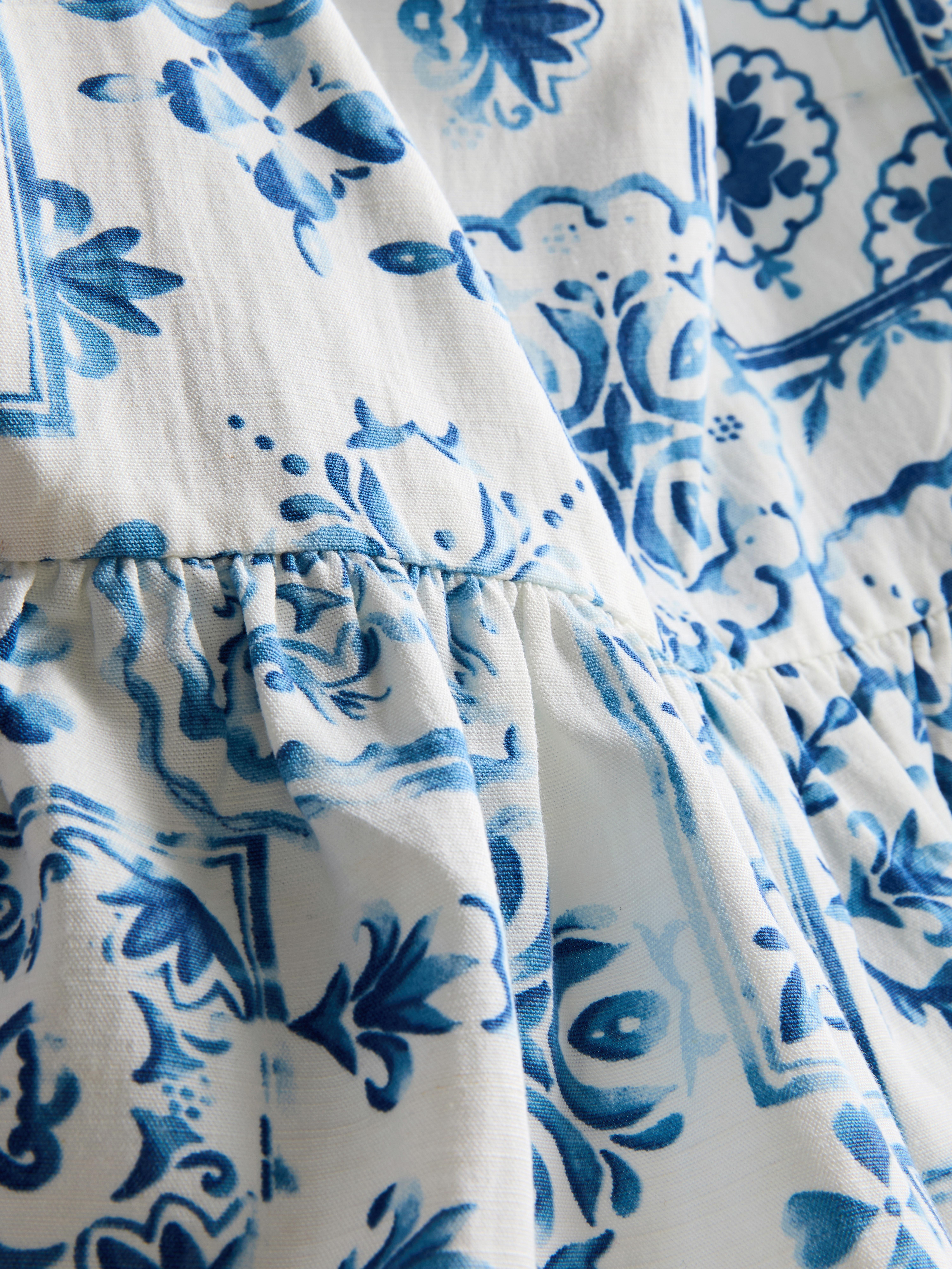 7-15yrs | Mosaic Tile Print Peplum Blouse