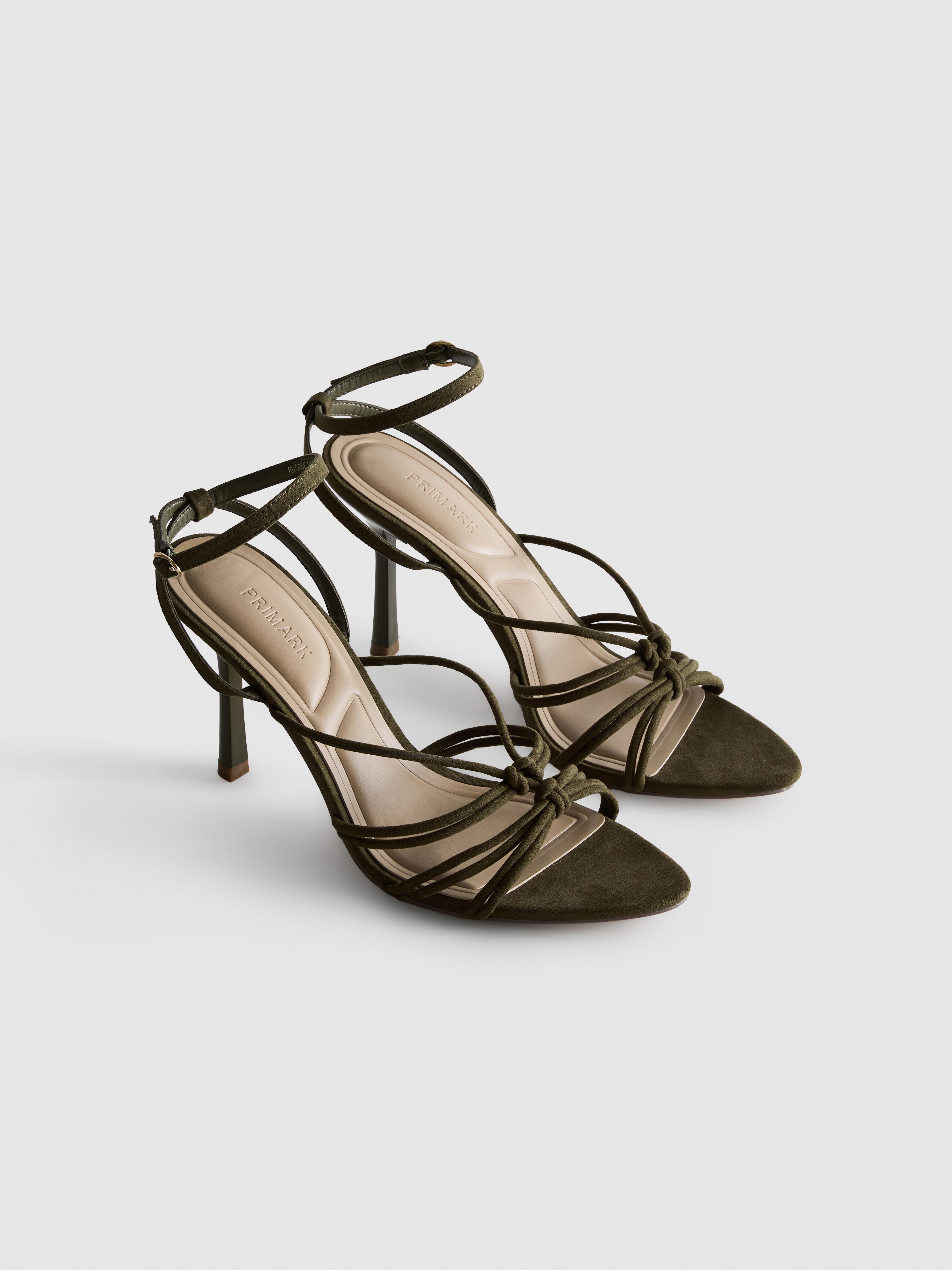 Knot-Detail Strappy Heeled Sandals