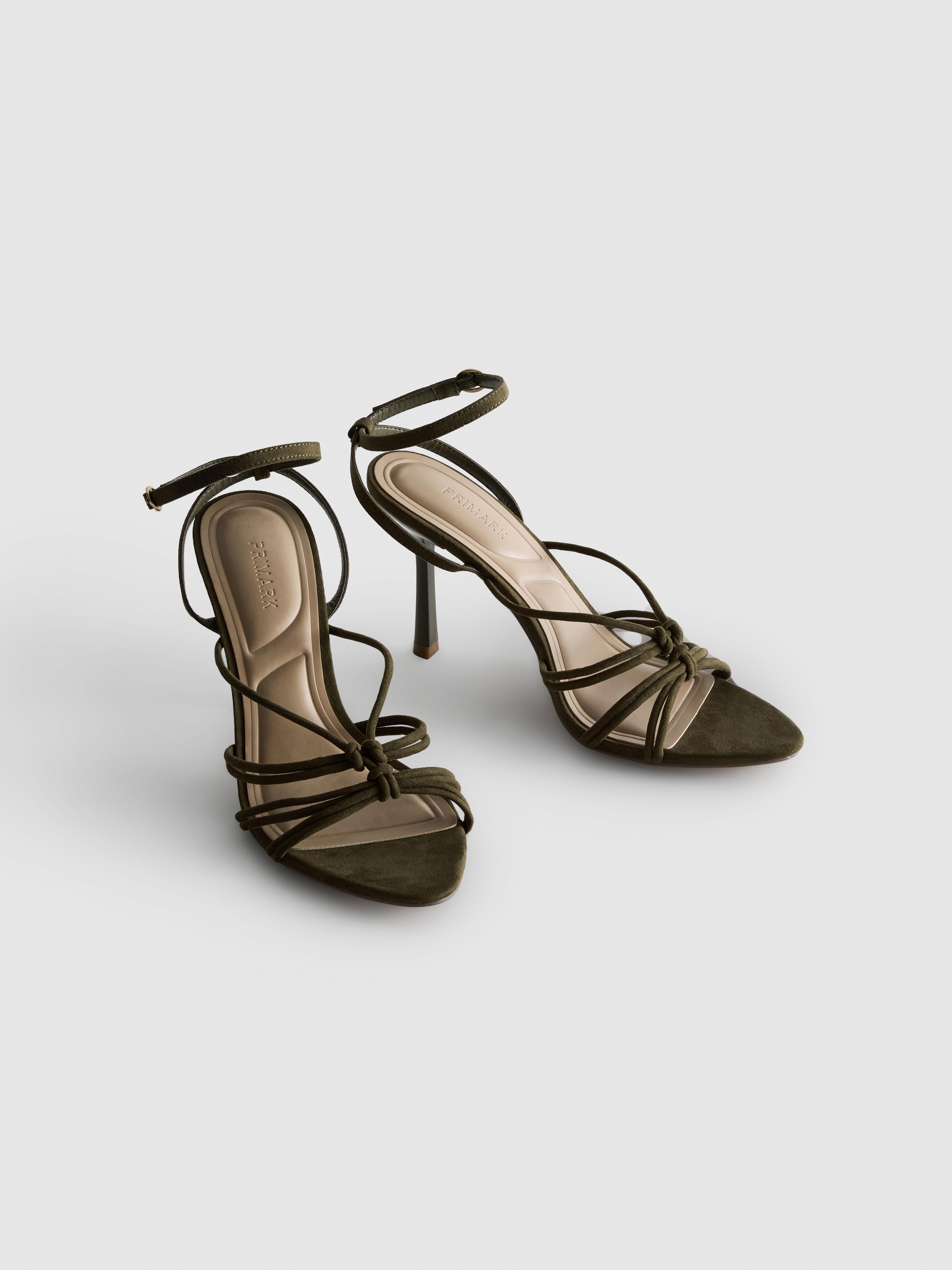 Knot-Detail Strappy Heeled Sandals