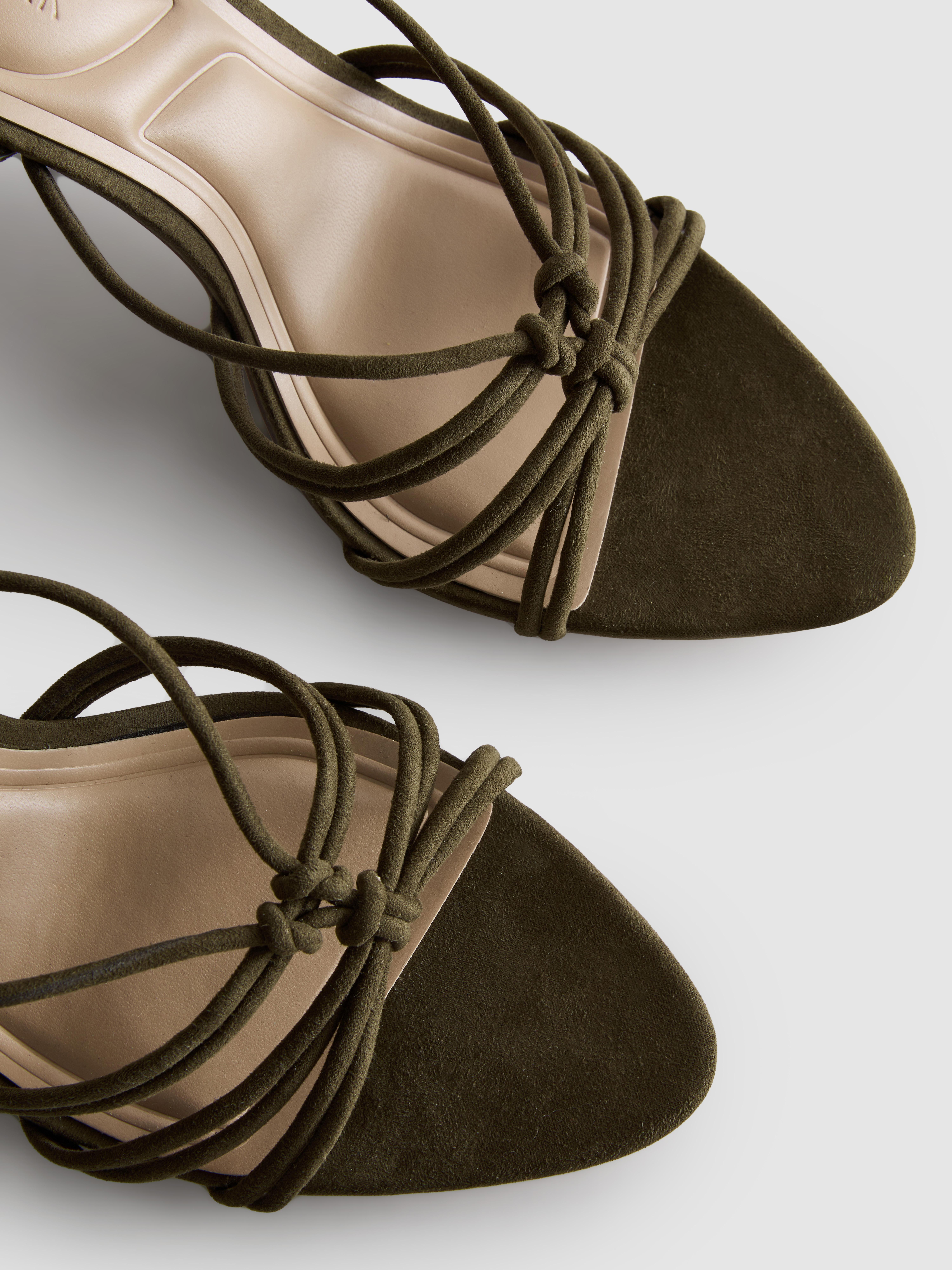 Knot-Detail Strappy Heeled Sandals