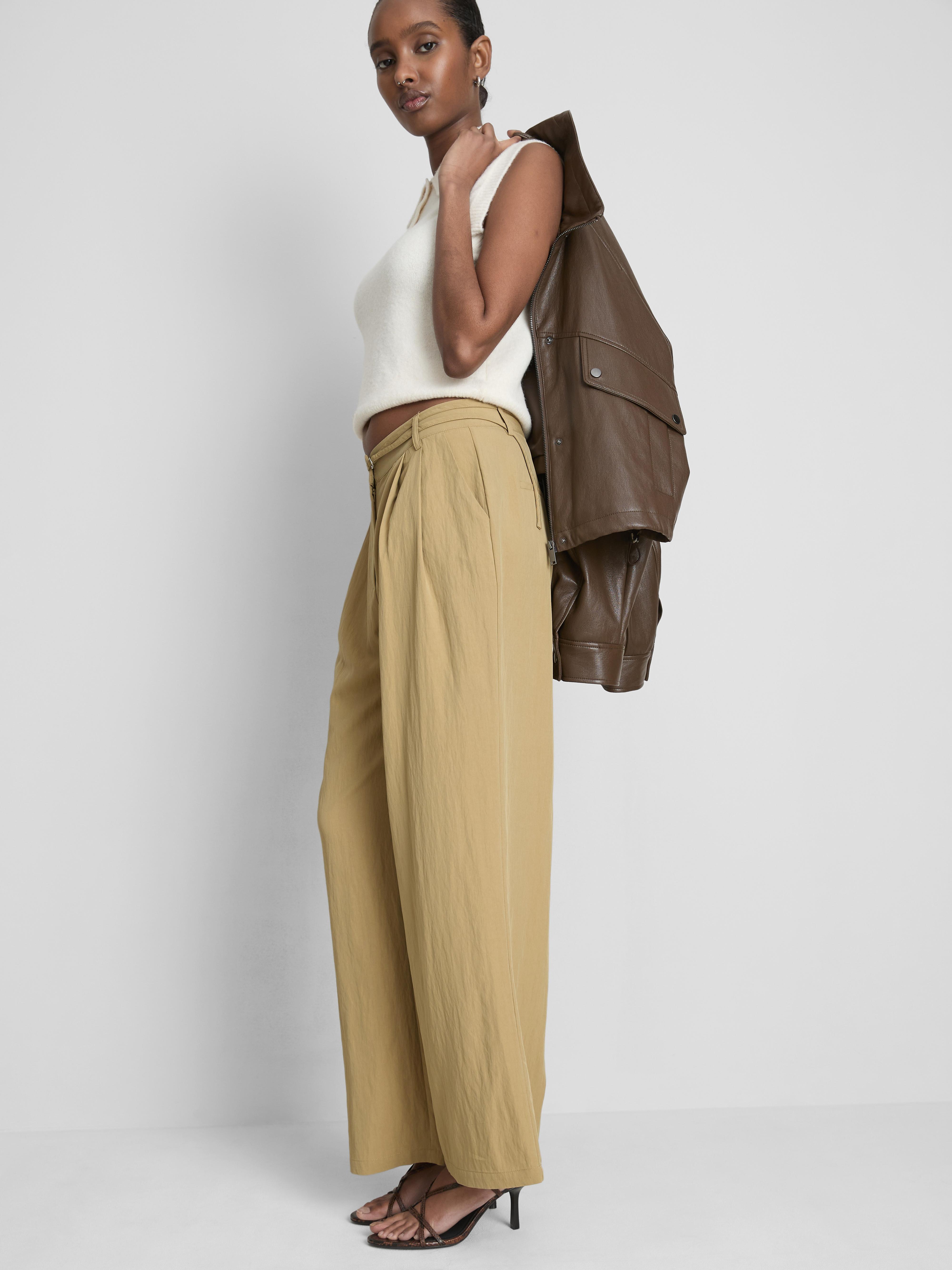 Belted Wide-Leg Pants