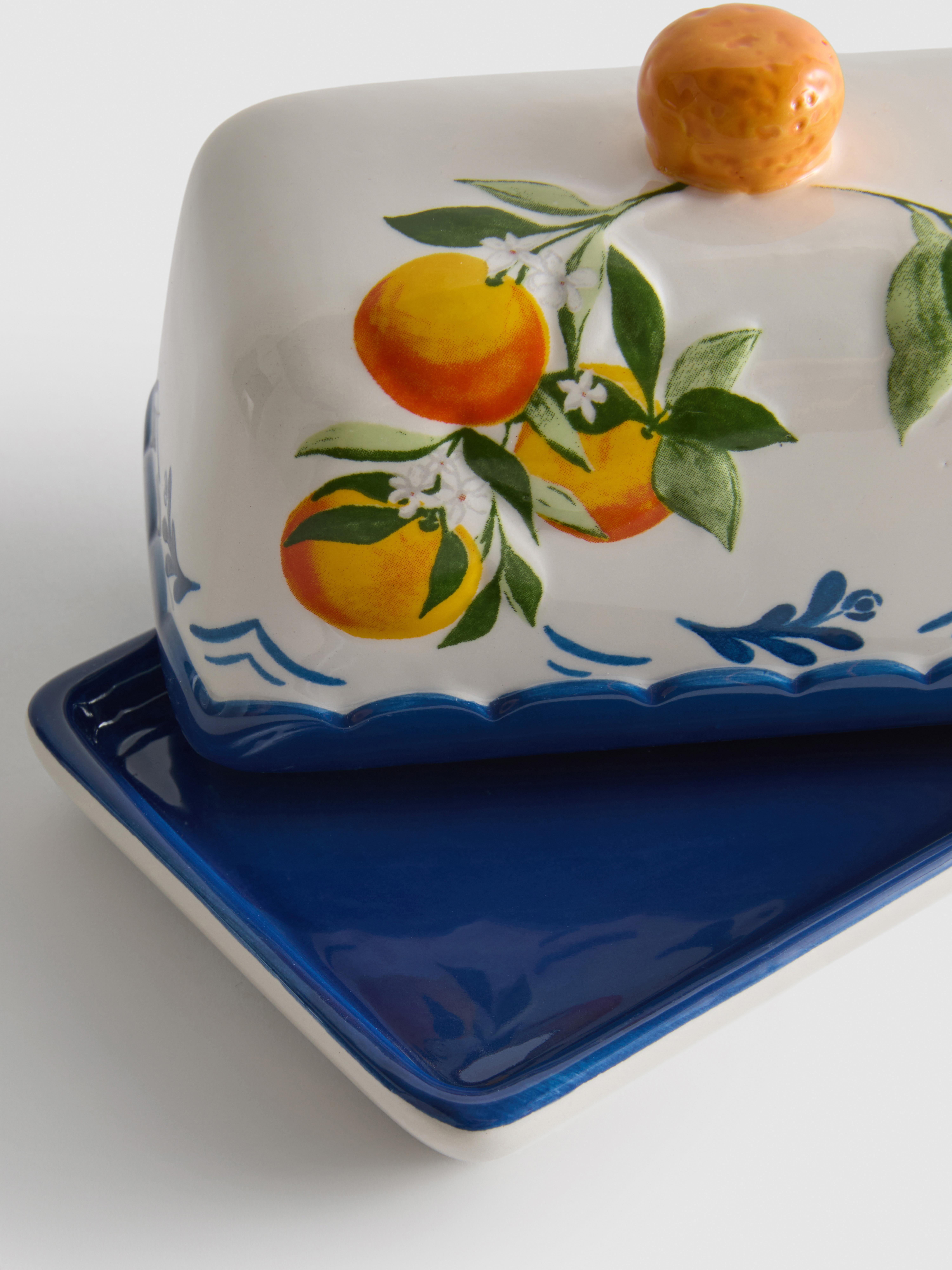 Mediterranean Floral Butter Dish
