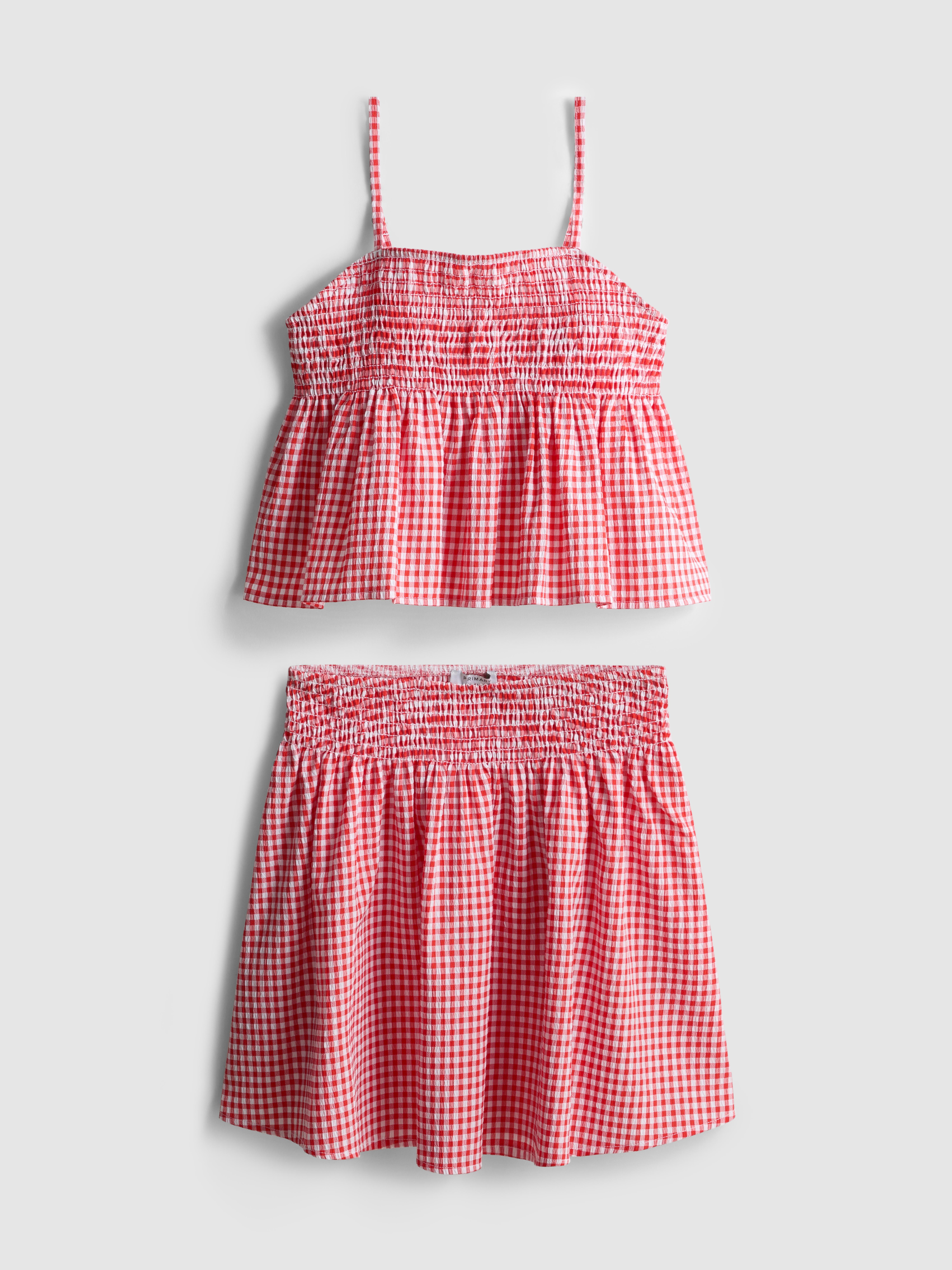 7-15yrs | Gingham Check Blouse and Skirt Set