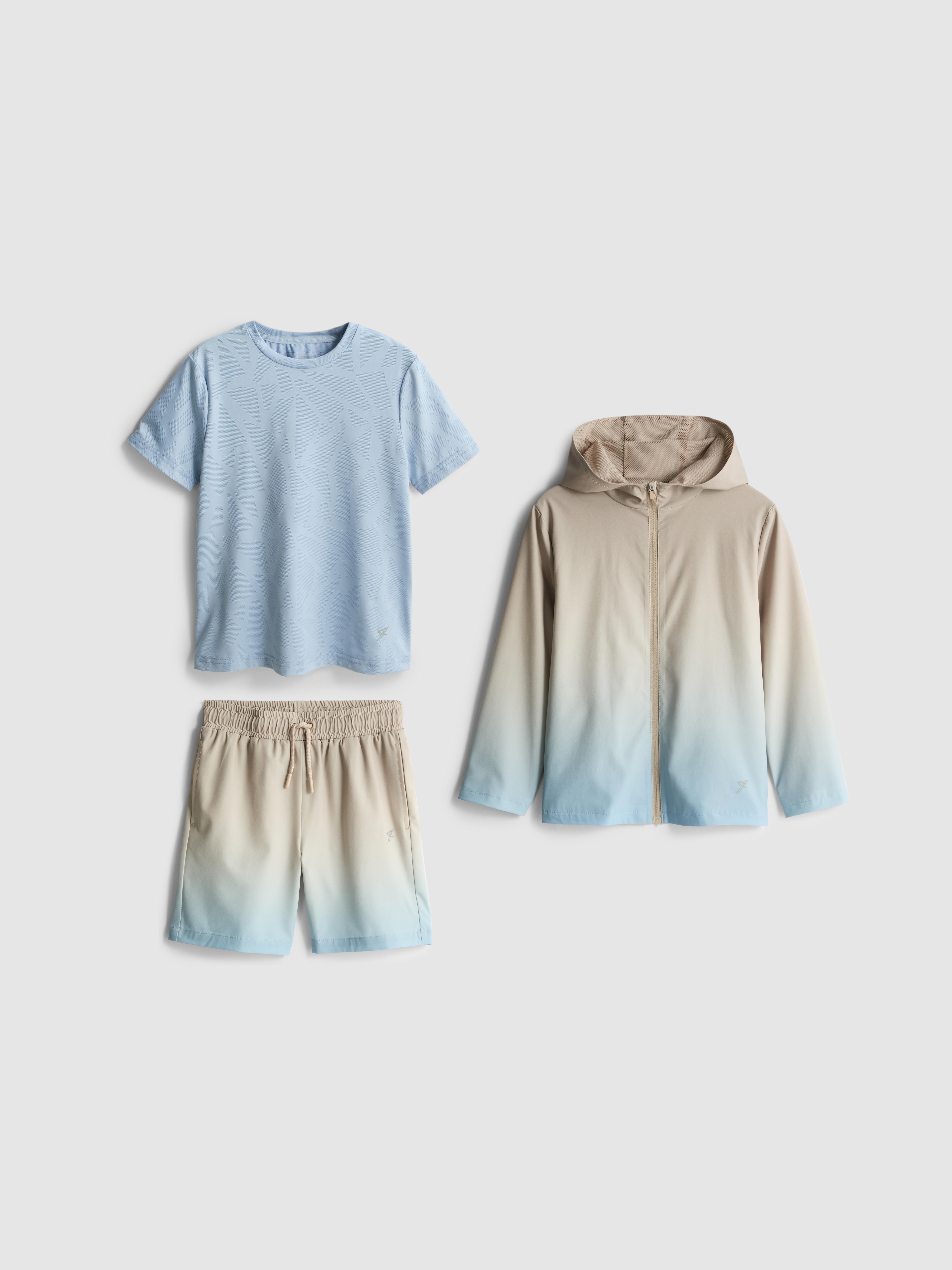 1.5-7yrs | 3-Piece Active T-Shirt, Shorts, and Hoodie Set