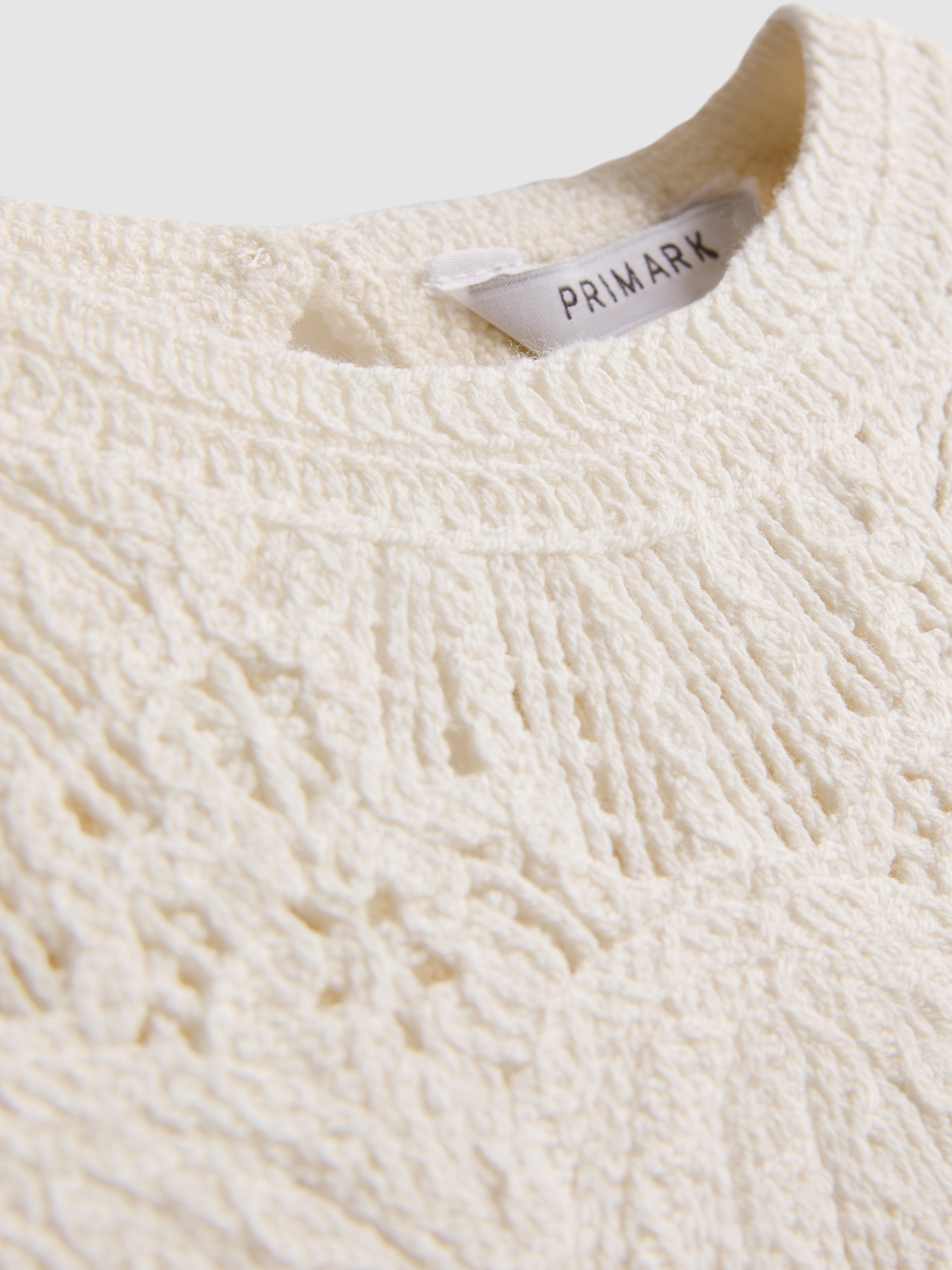 7-15yrs | Crochet Scallop Trim Long Sleeve Top
