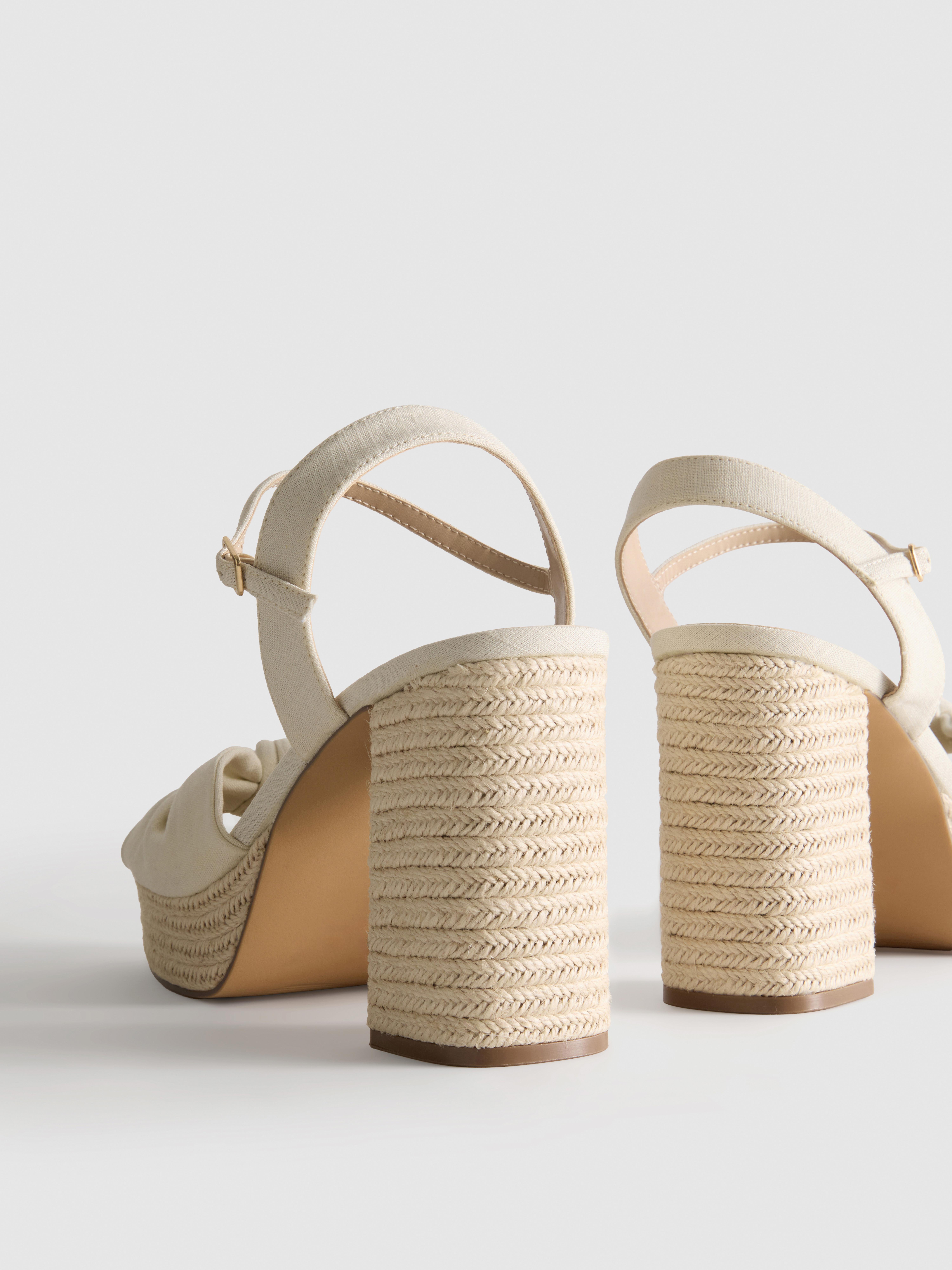 Knotted Detail Platform Sandals
