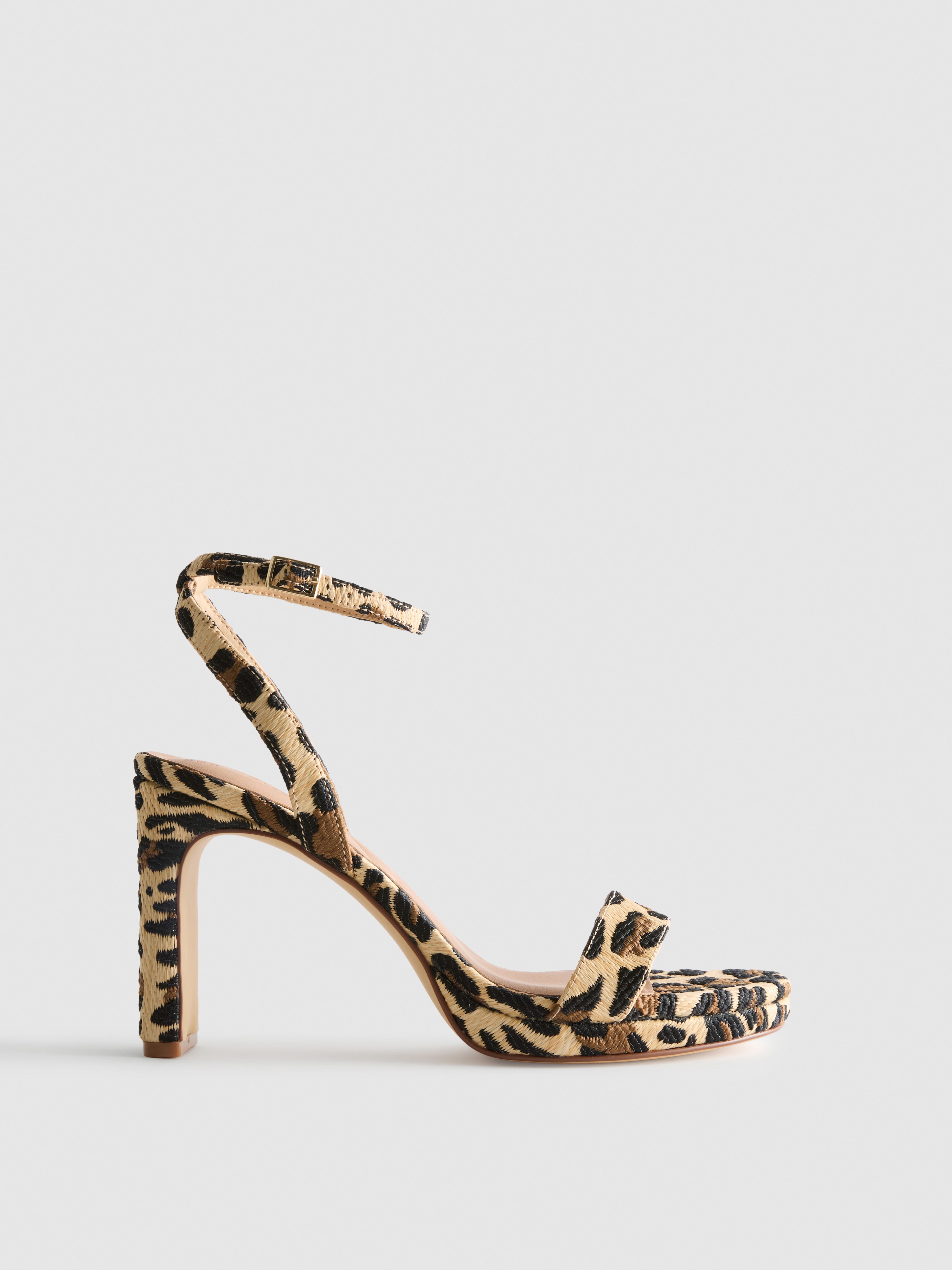 Leopard Textured Platform Heels