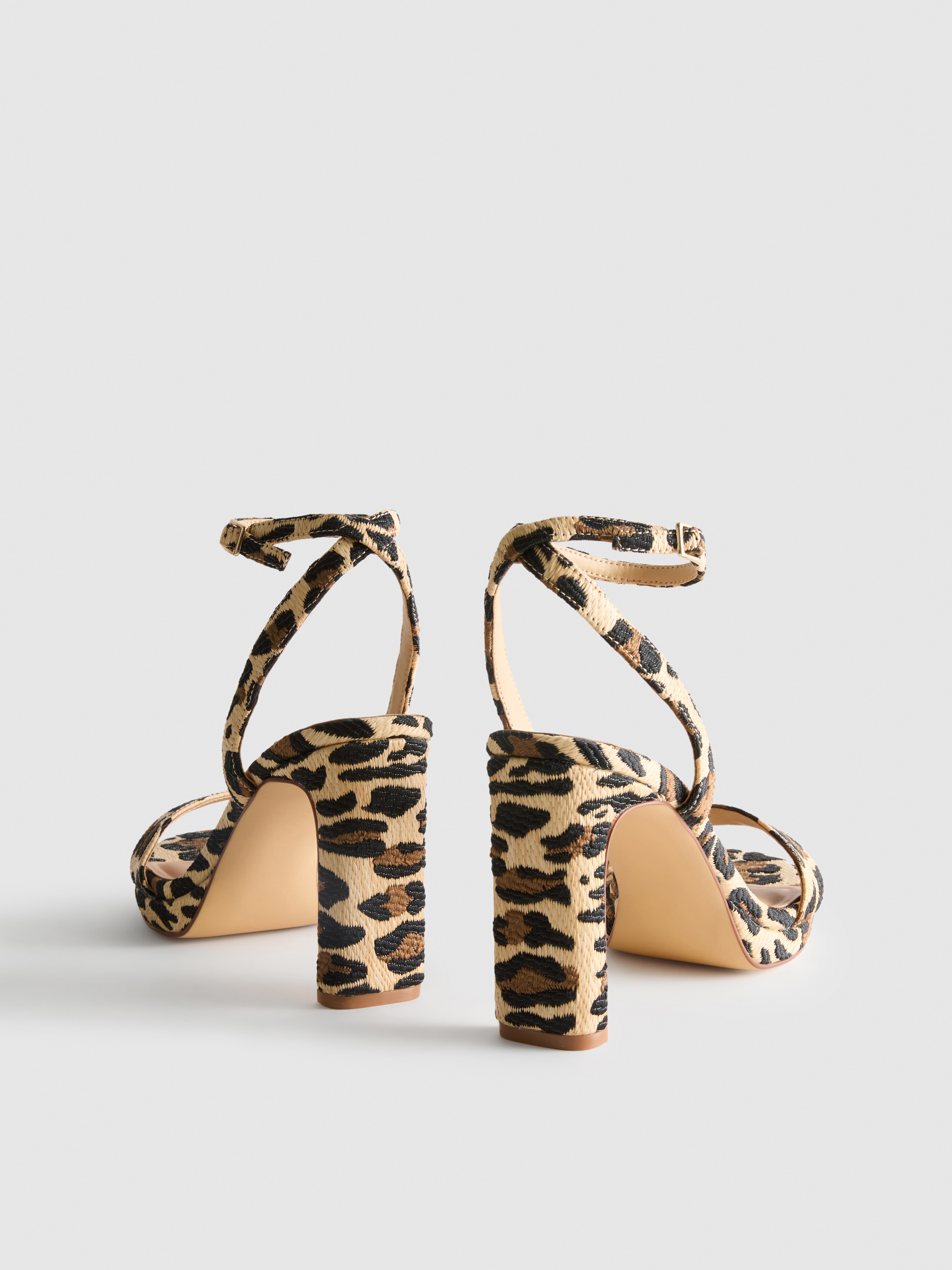 Leopard Textured Platform Heels