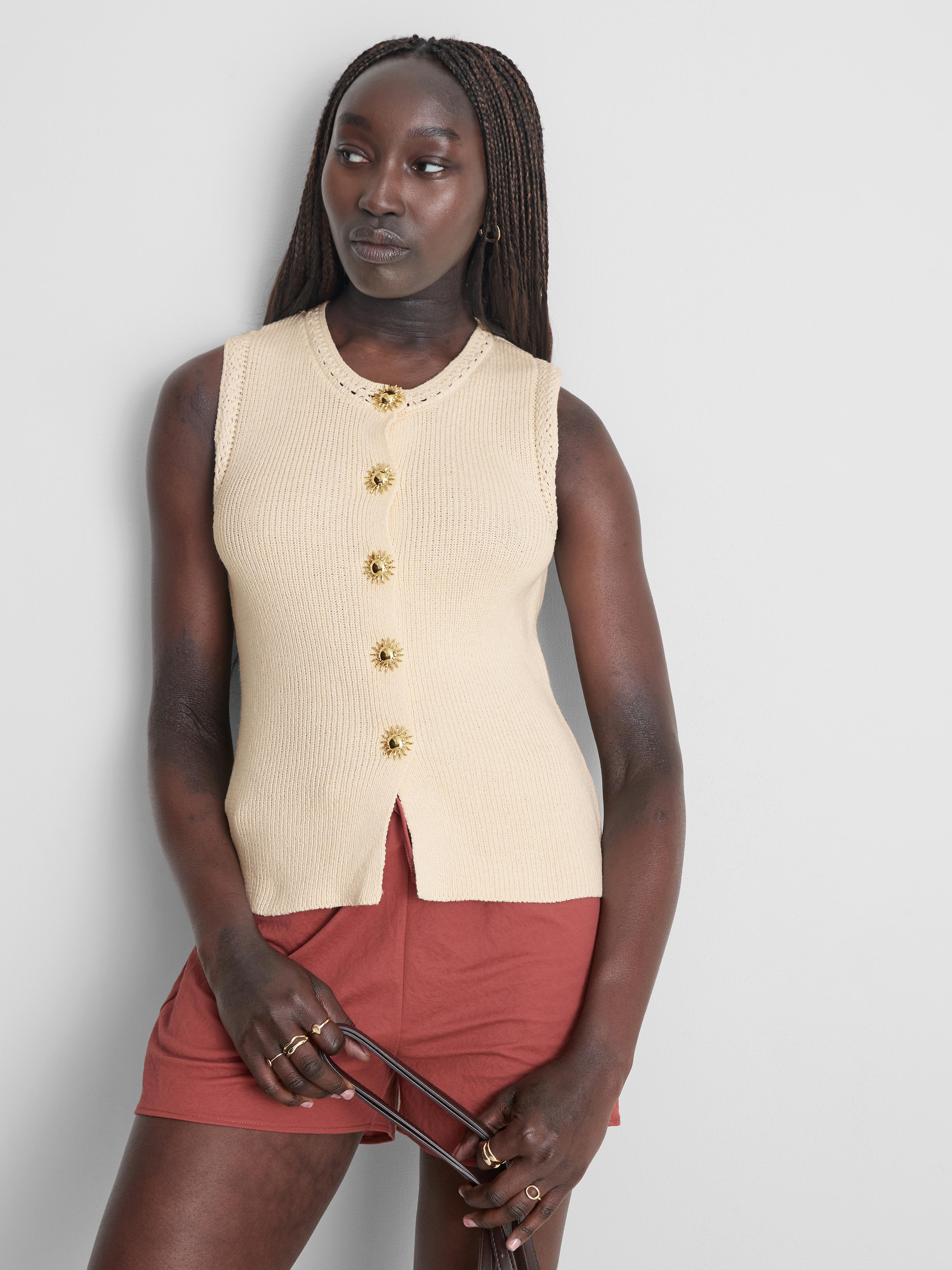 Gilet de costume boutonné en coton majoritaire