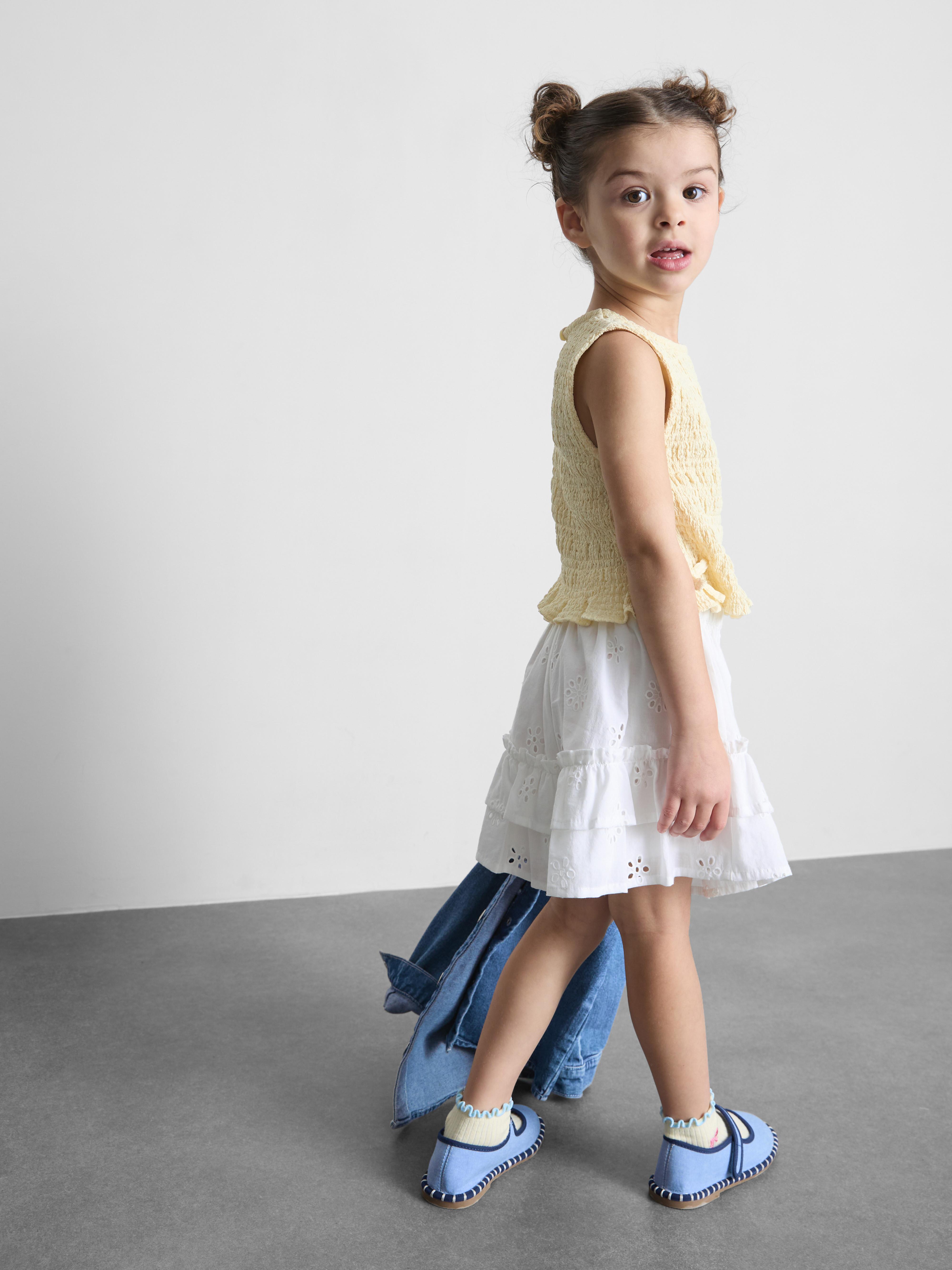 1.5-8yrs | Broderie Anglaise Tiered Shorts