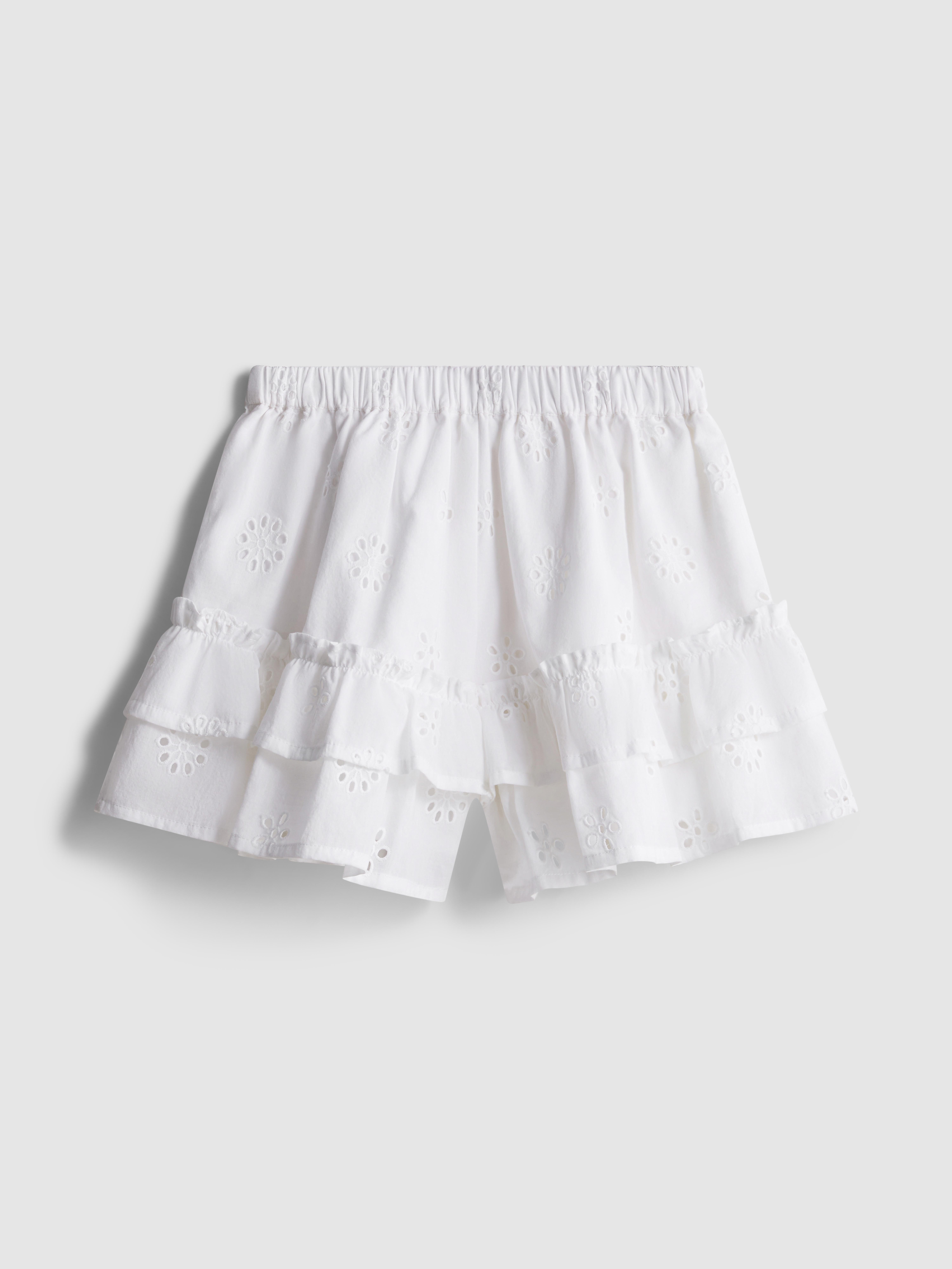 1.5-8yrs | Broderie Anglaise Tiered Shorts