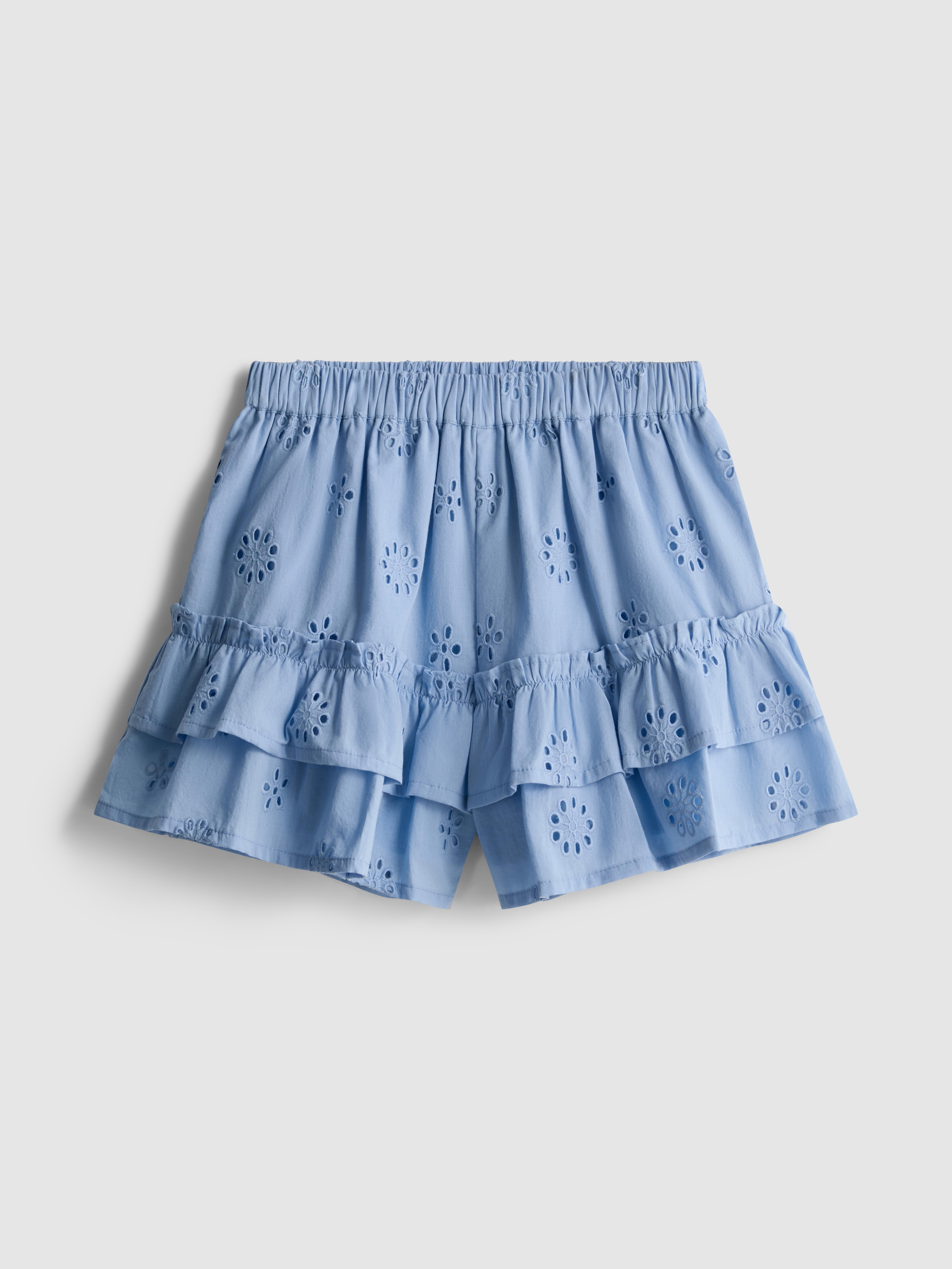1.5-8yrs | Broderie Anglaise Tiered Shorts
