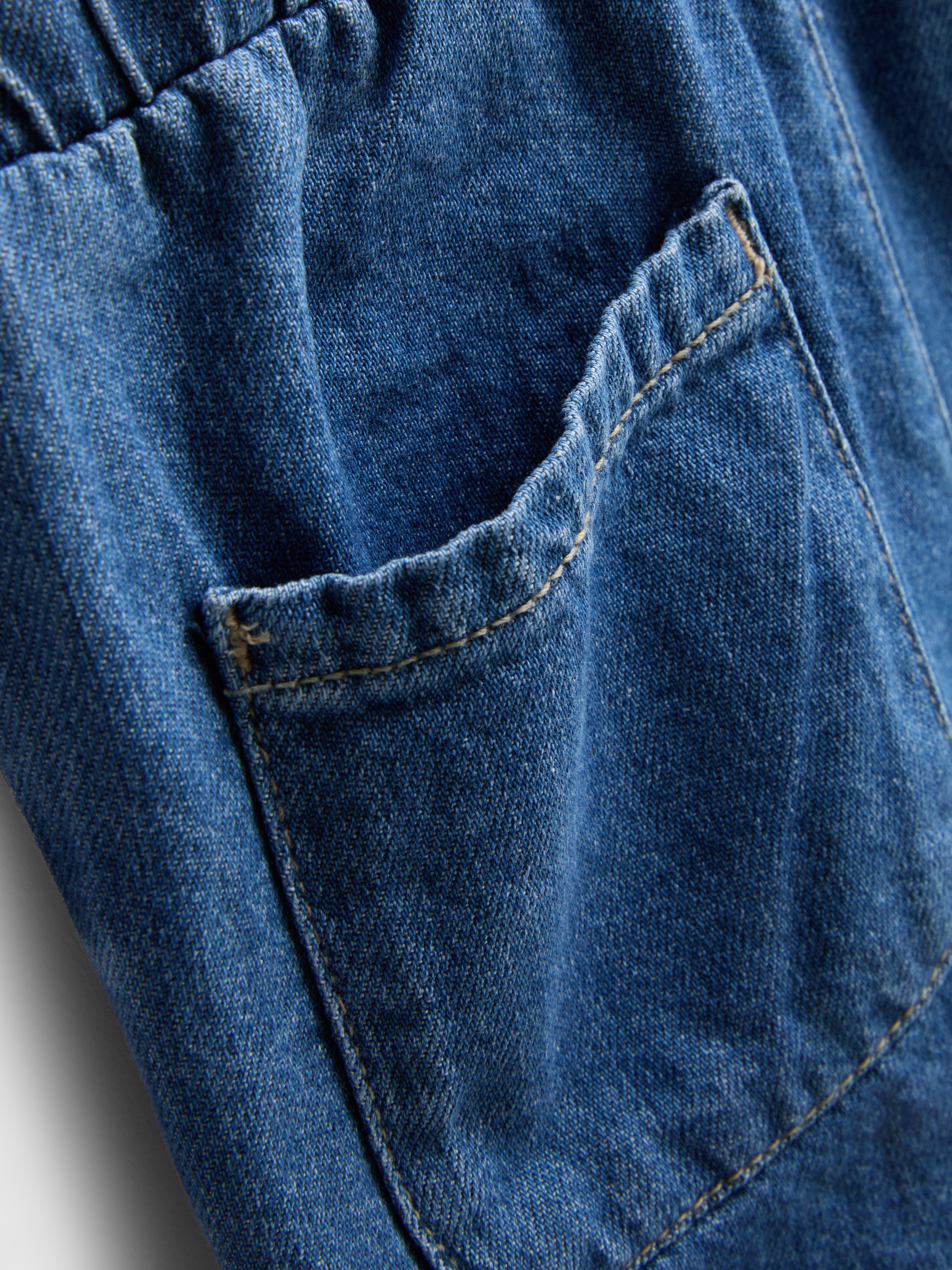 1.5-8yrs | Embroidered Denim Top and Shorts Set