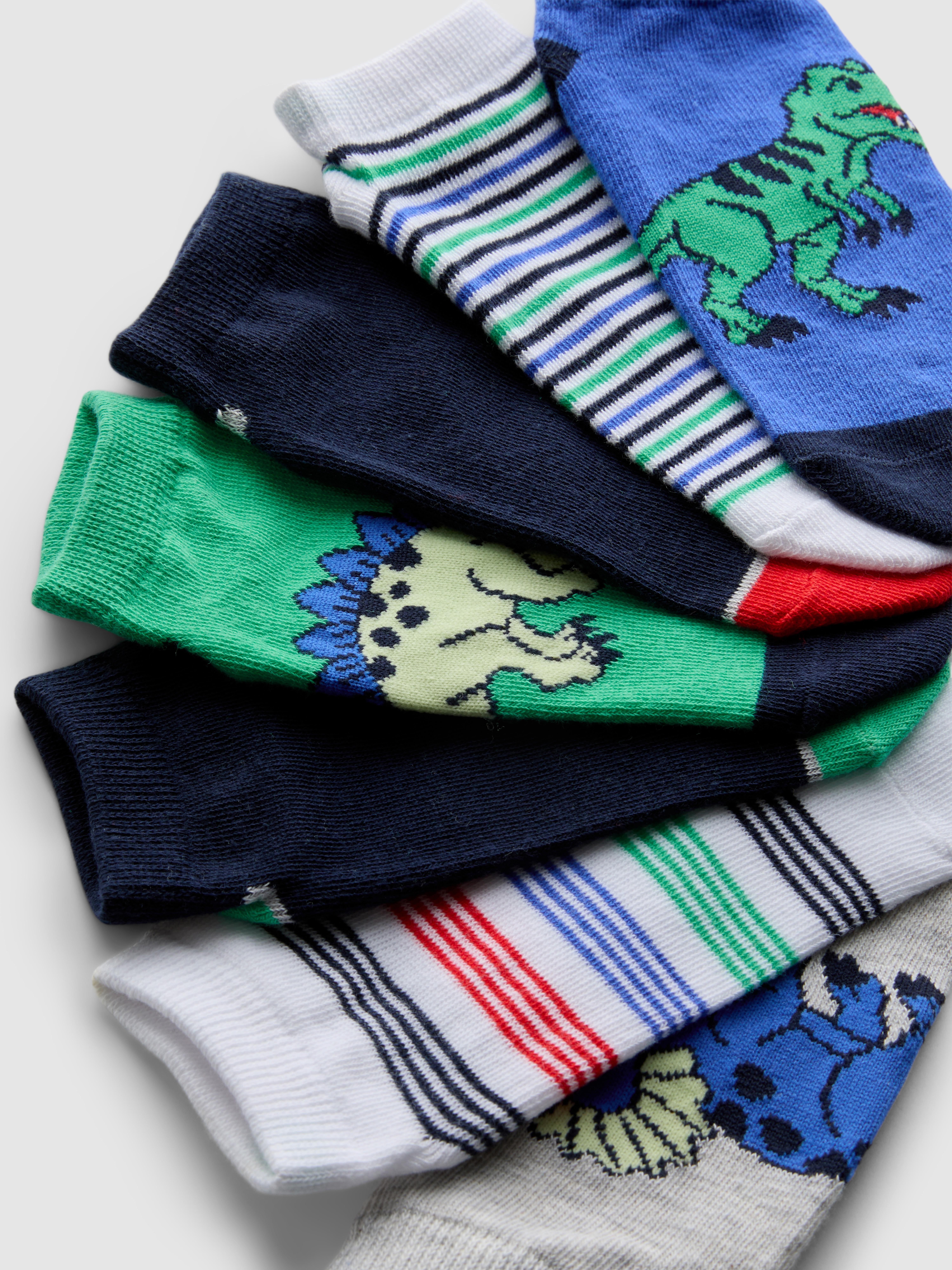 Bavlnené teniskové ponožky s dinosaurami, 7 párov
