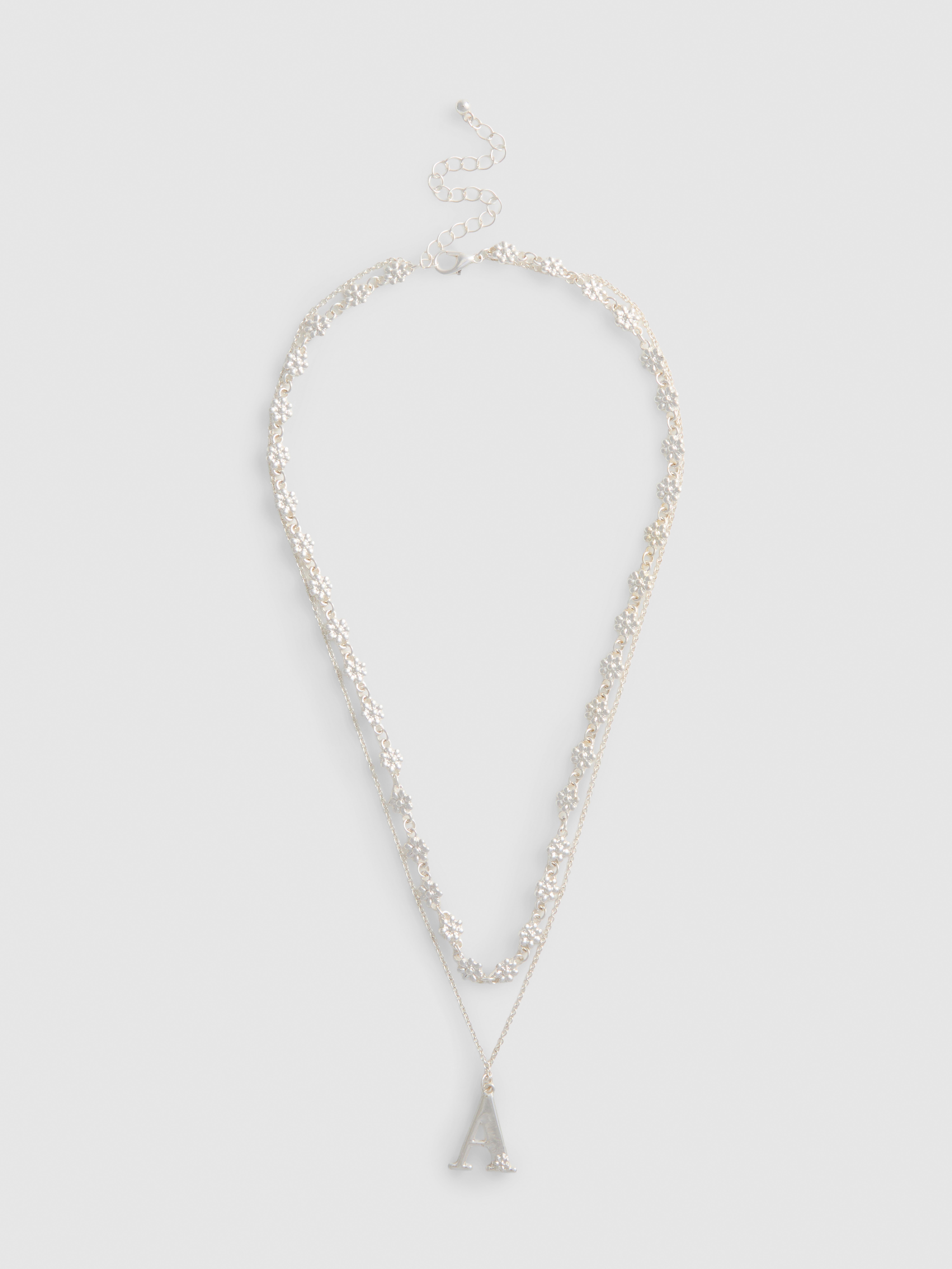 Collier à superpositions et initiale Blanc