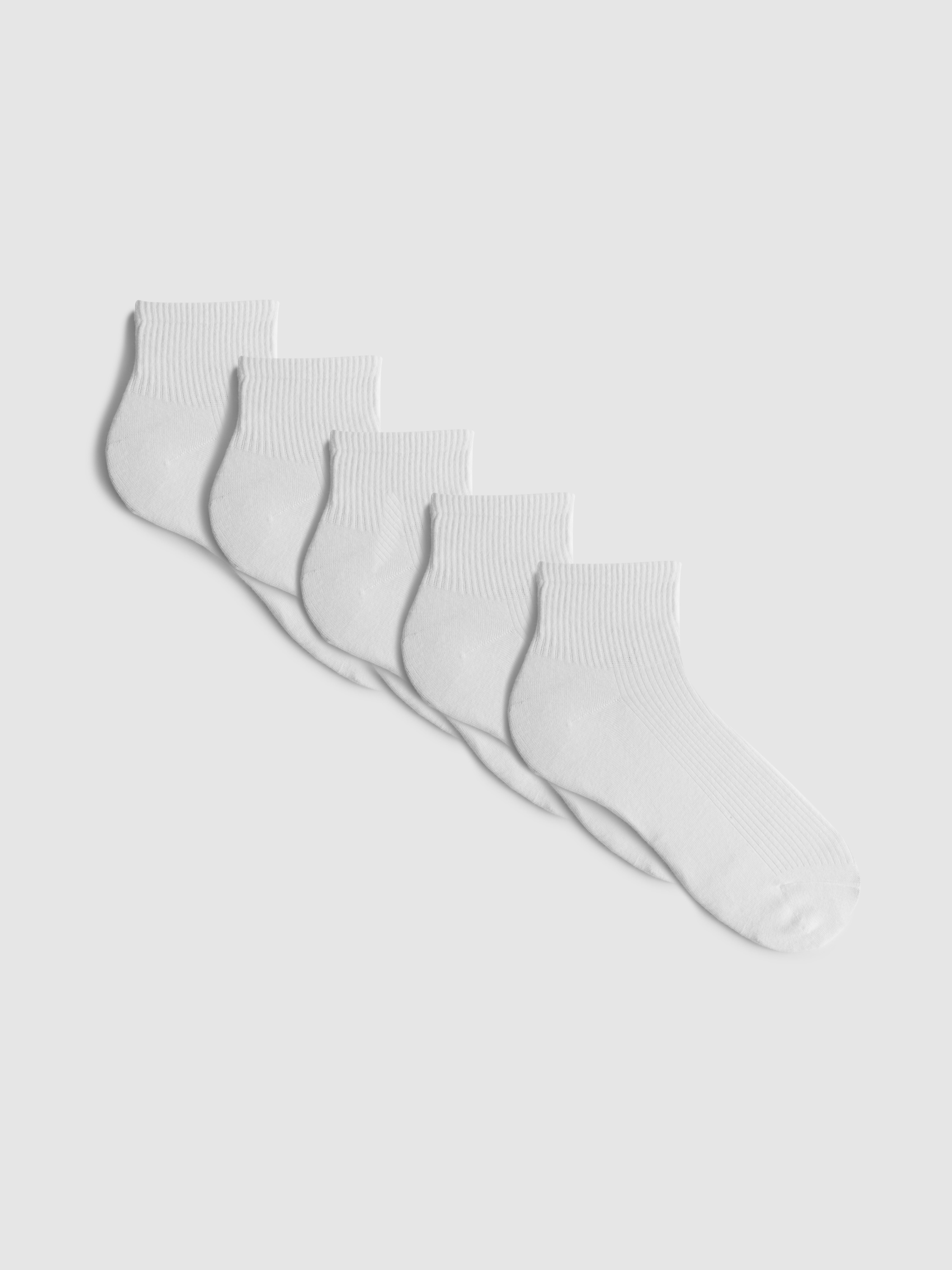 5pk Cotton Blend Quarter Crew Socks