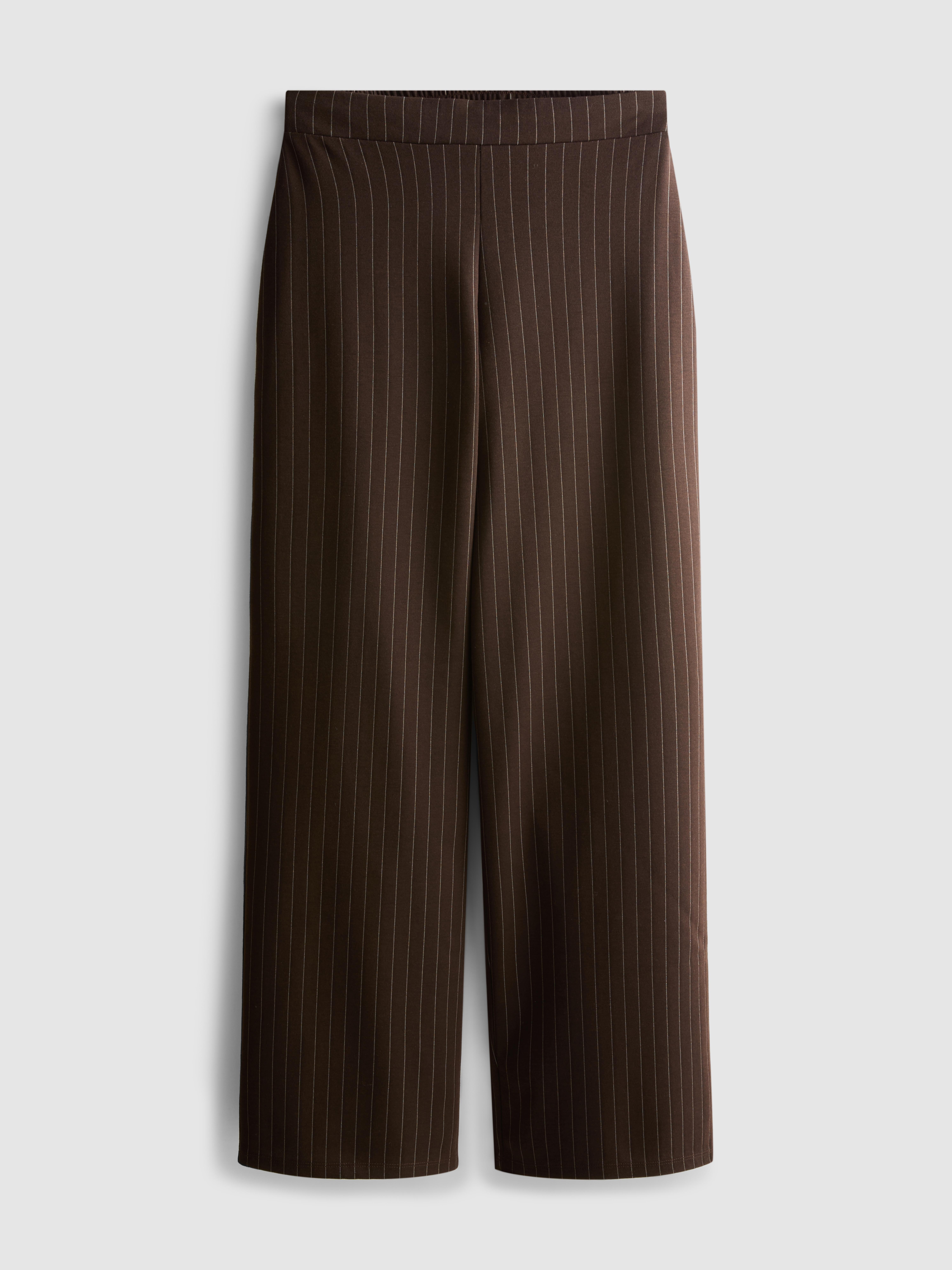 Wide Leg Pinstripe Pants