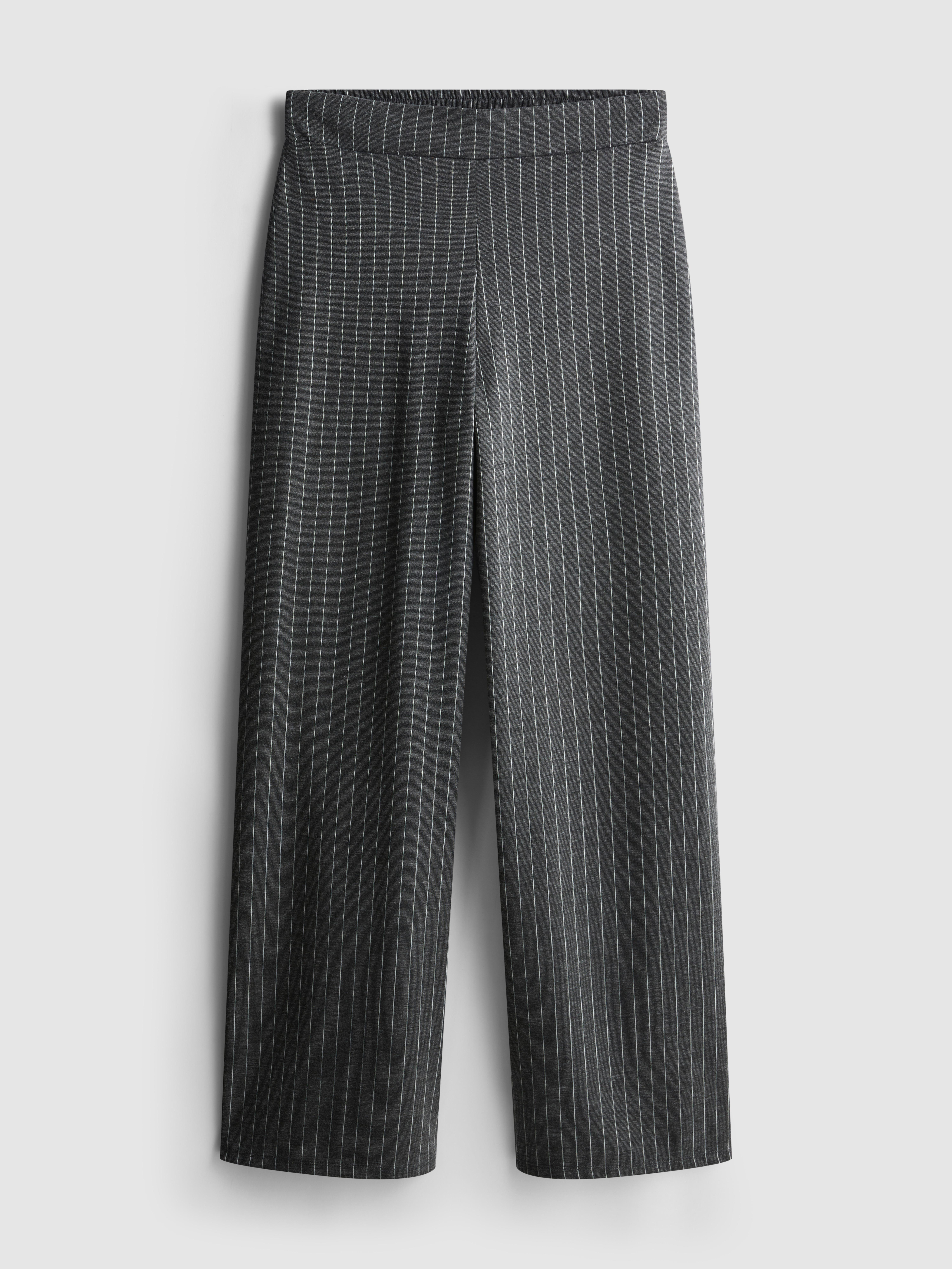 Wide Leg Pinstripe Pants