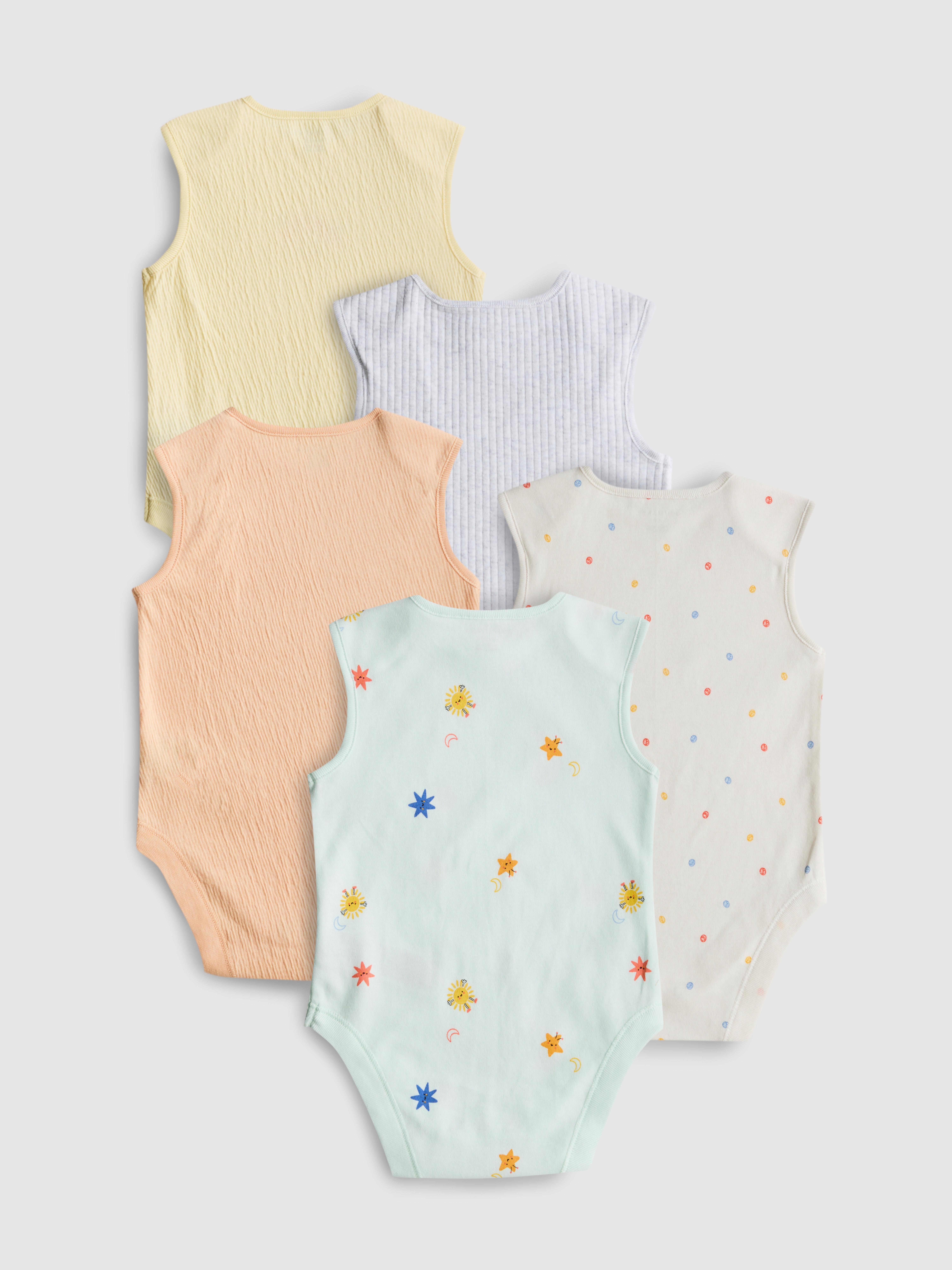 0-36mths | 5pk Sleeveless Bodysuits