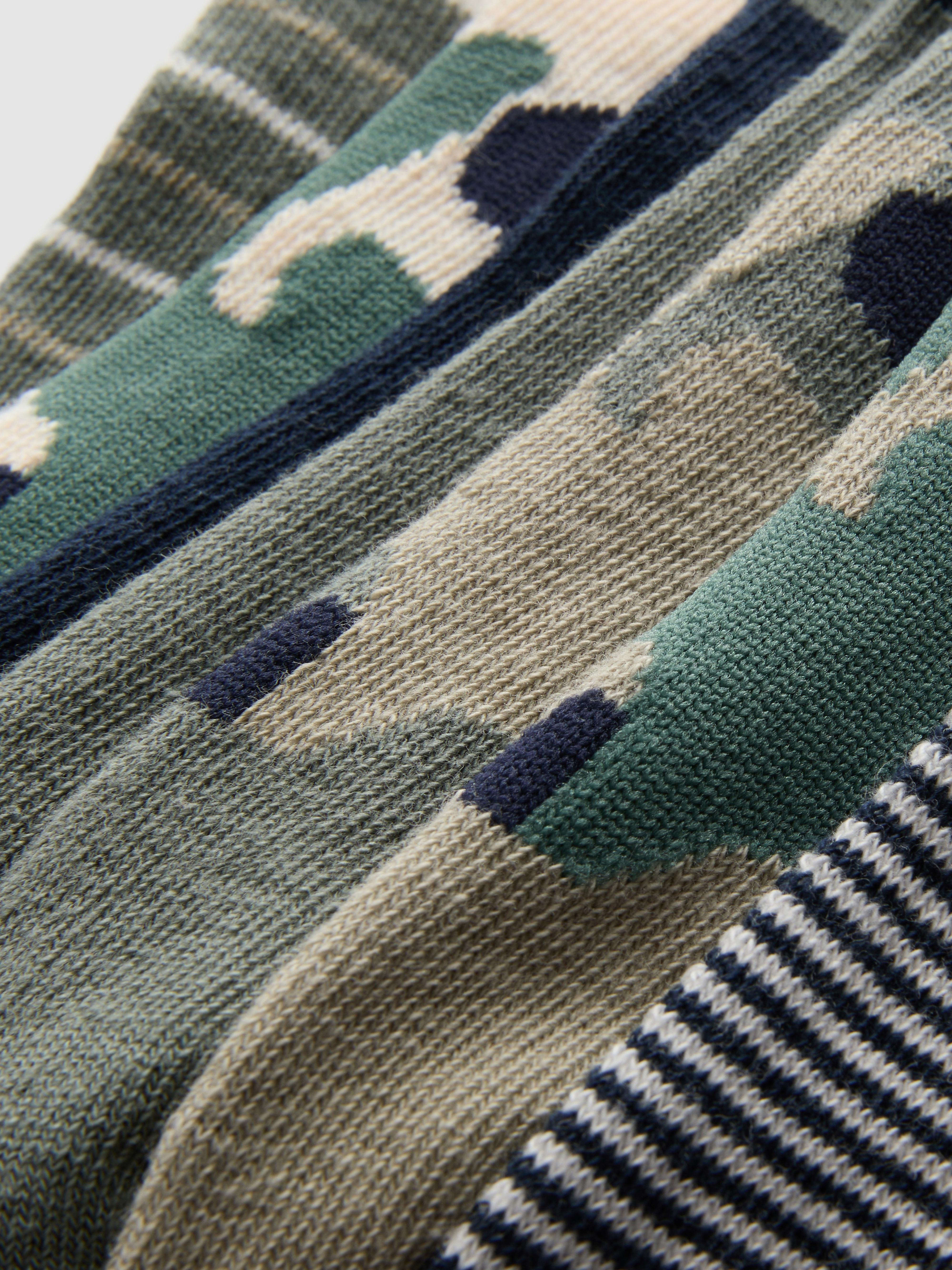 7 pares meias desporto camuflado ricas algodão