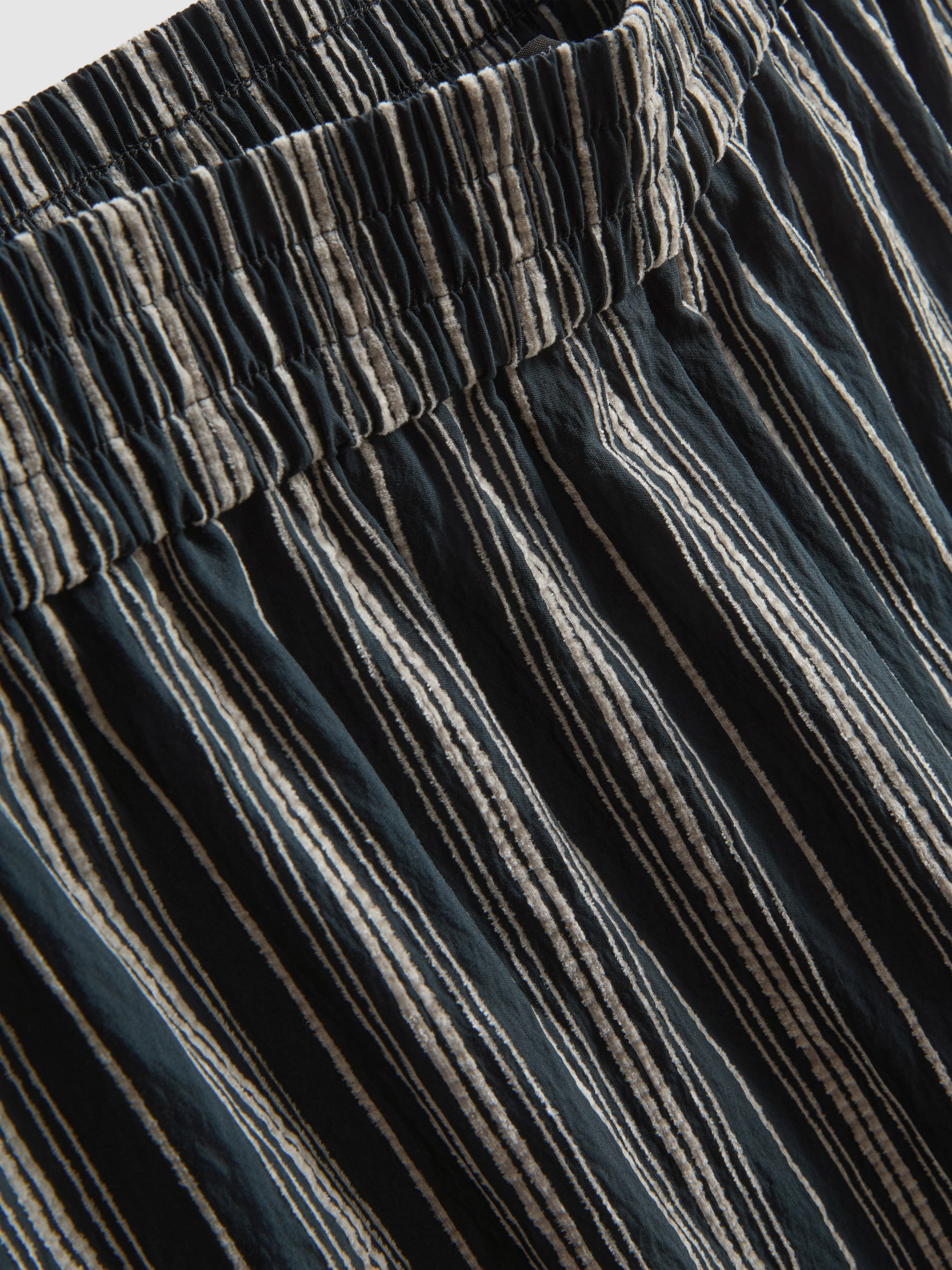 Pantalones de pernera ancha texturizados a rayas