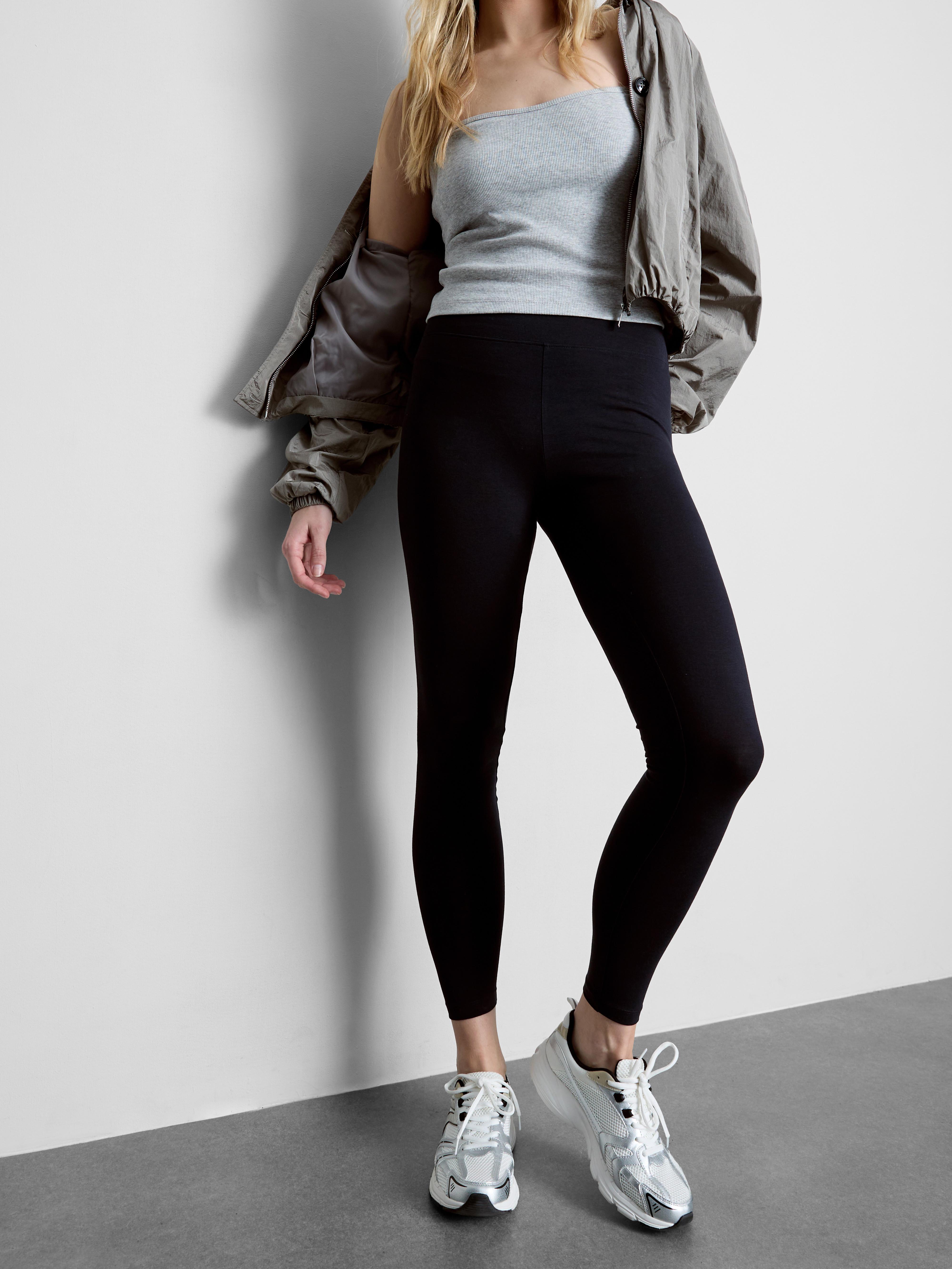 High-Waist-Leggings mit hohem Baumwollanteil