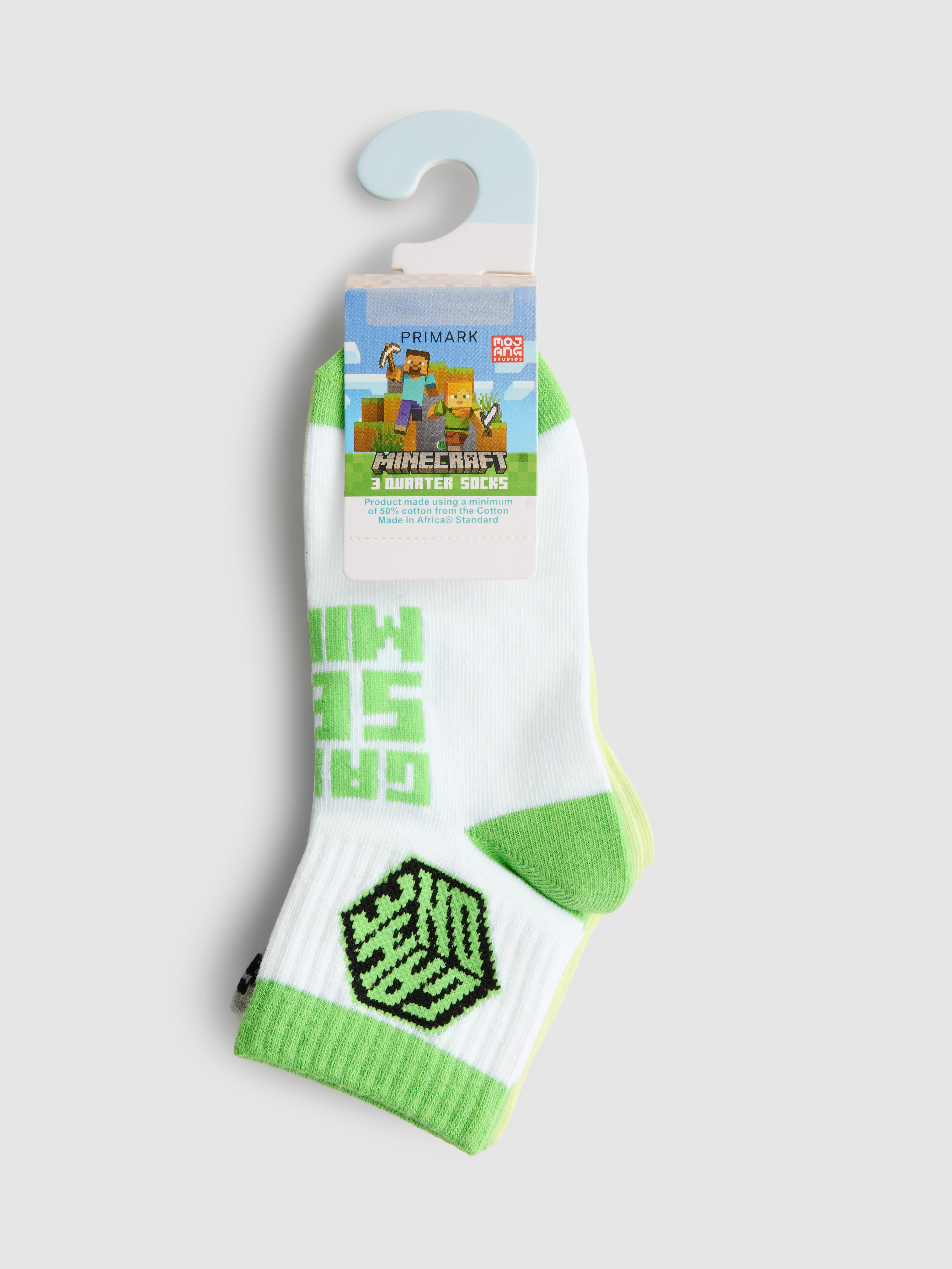 3 páry nízkých ponožek Minecraft