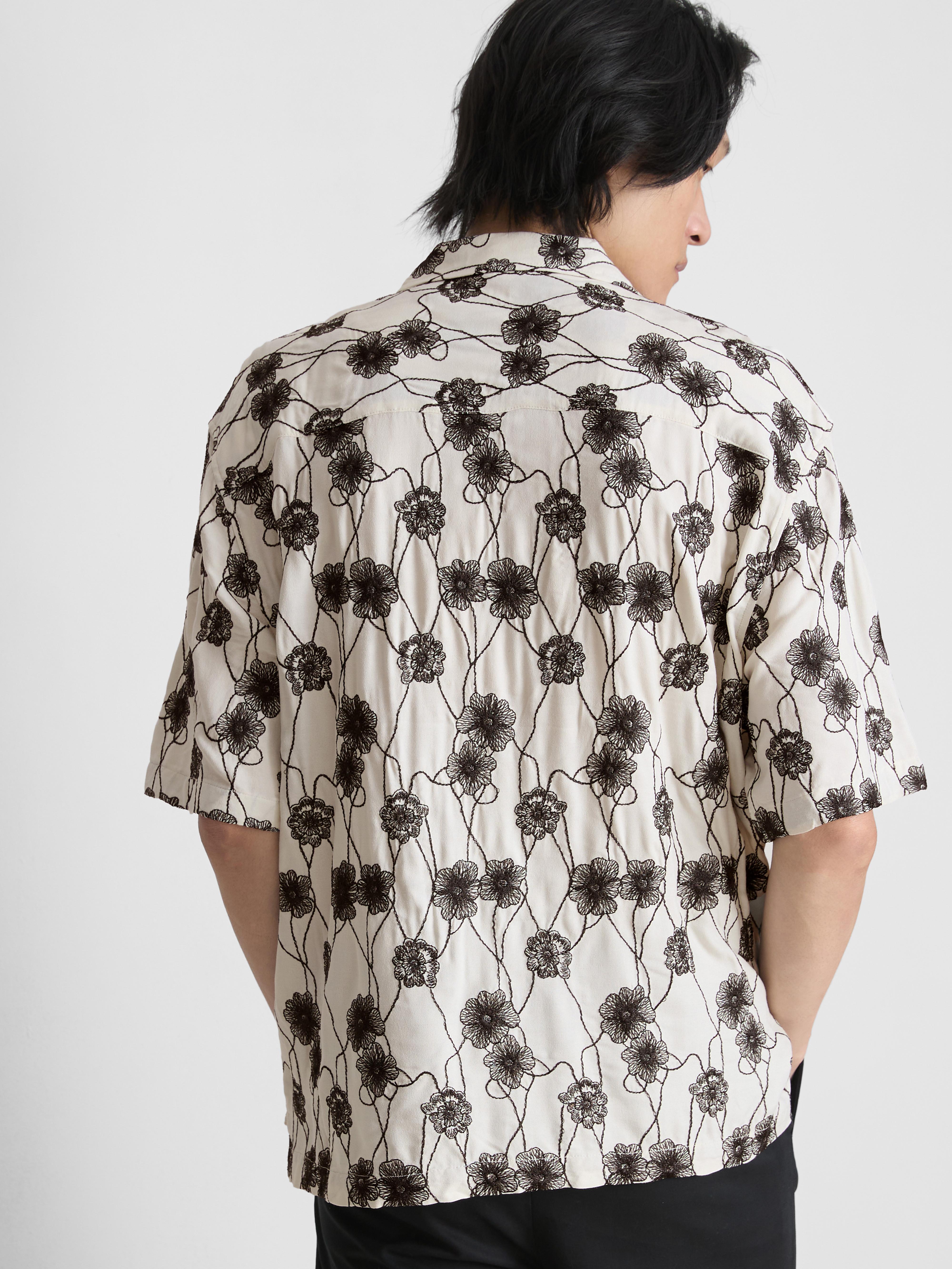 The Edit Short-Sleeved Embroidered Shirt