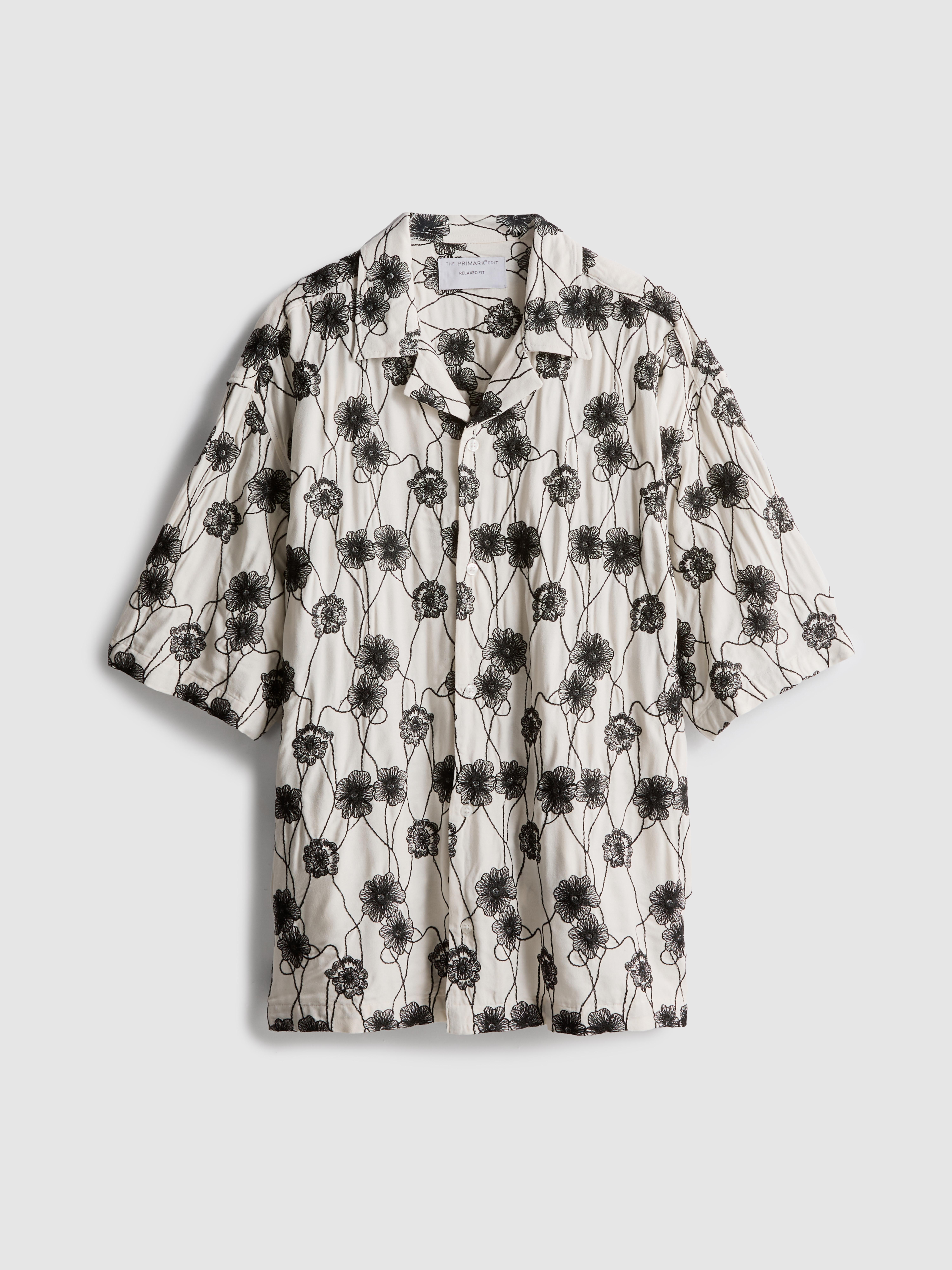 The Edit Short-Sleeved Embroidered Shirt