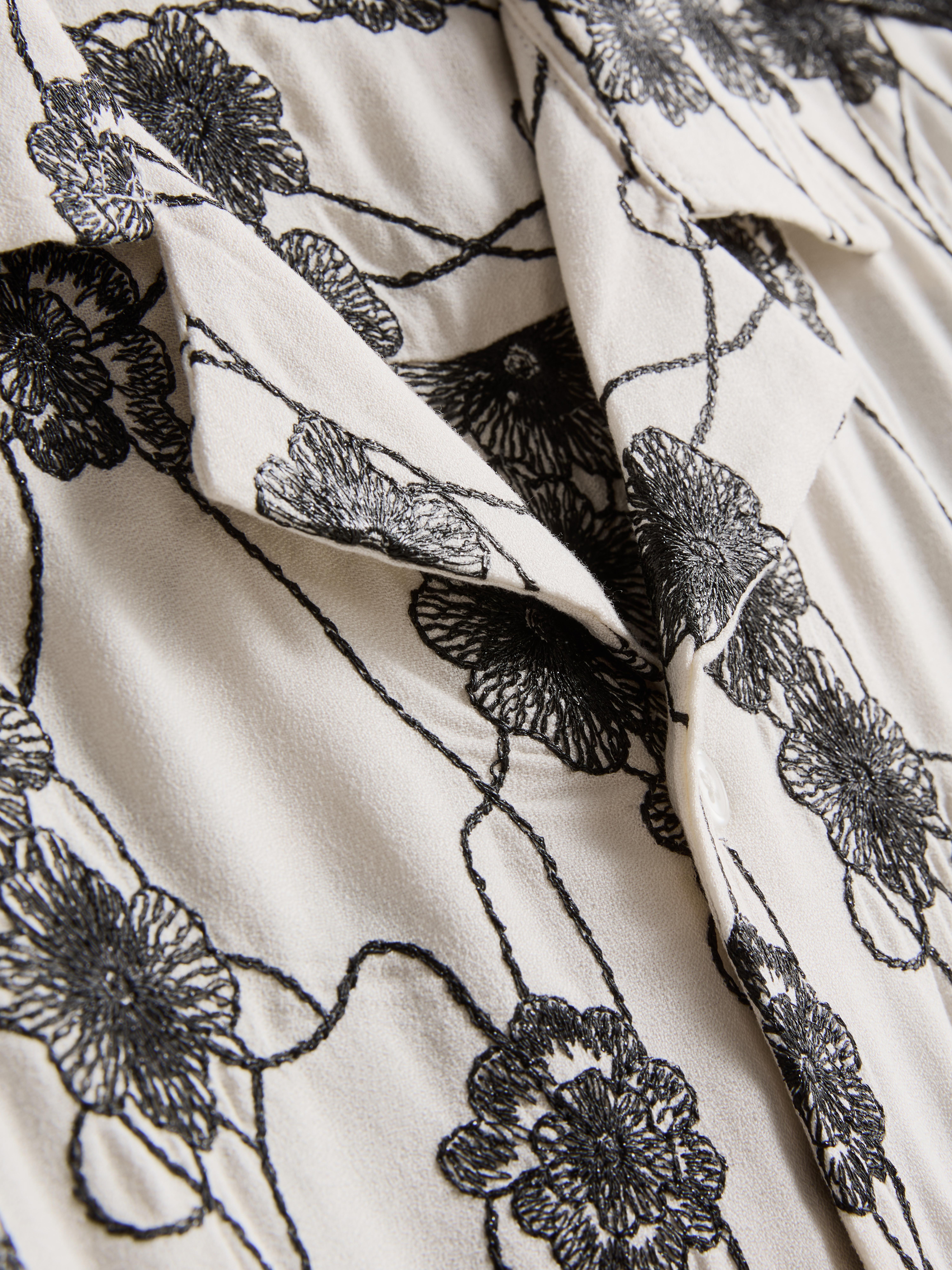 The Edit Short-Sleeved Embroidered Shirt