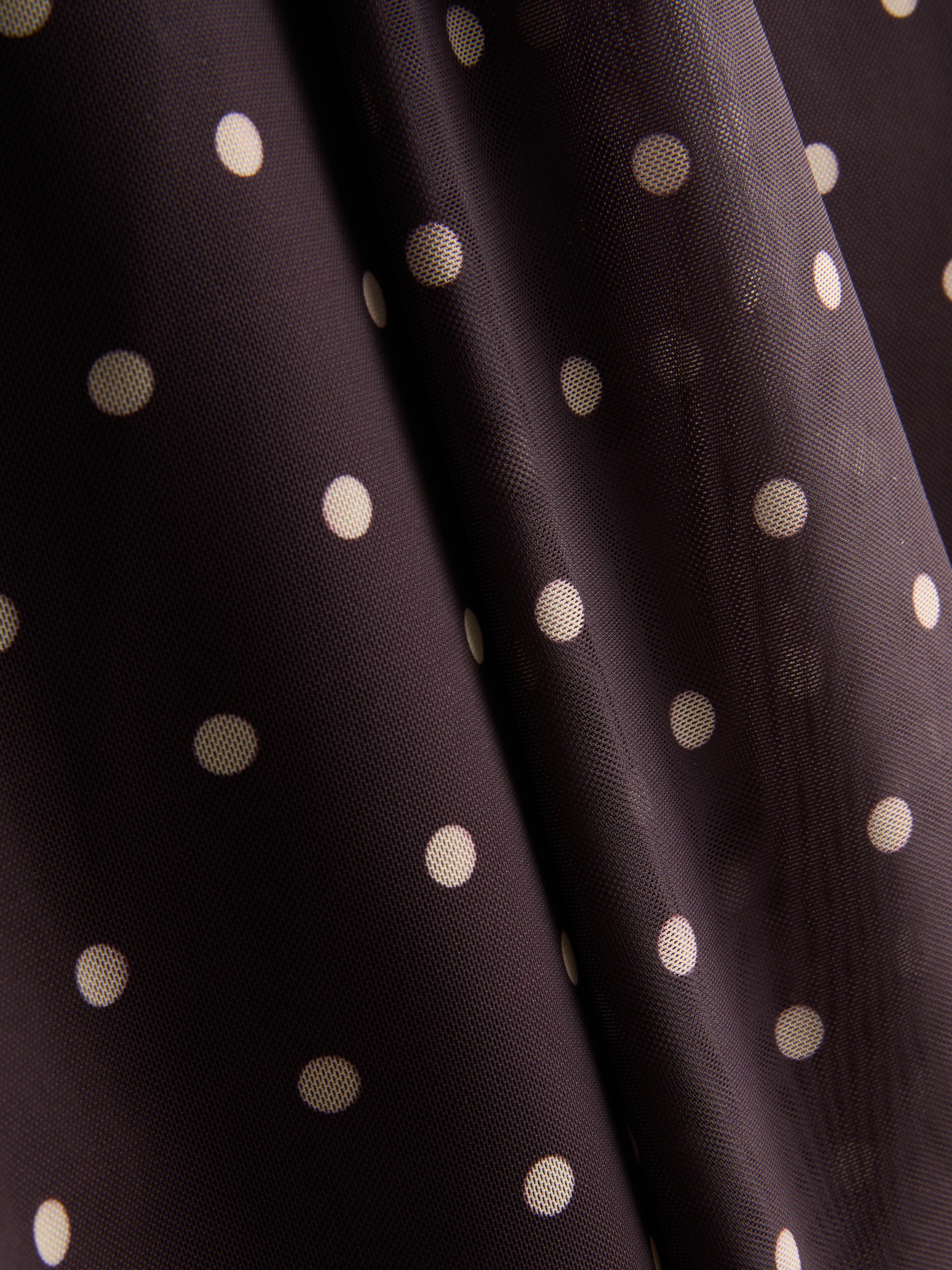 Women's Brown Polka Dot Halter Scarf Top