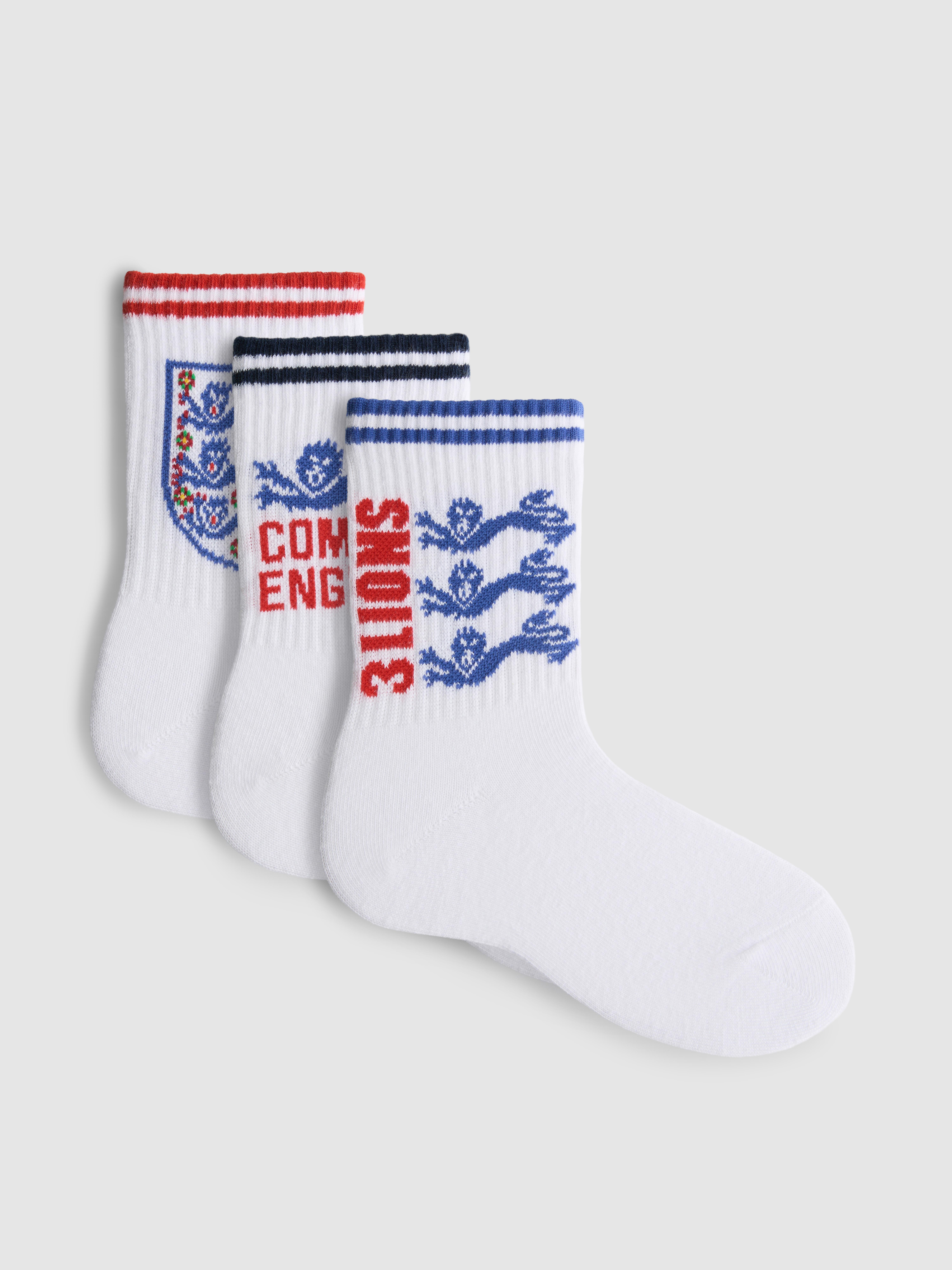 3pk England Football Ankle Socks