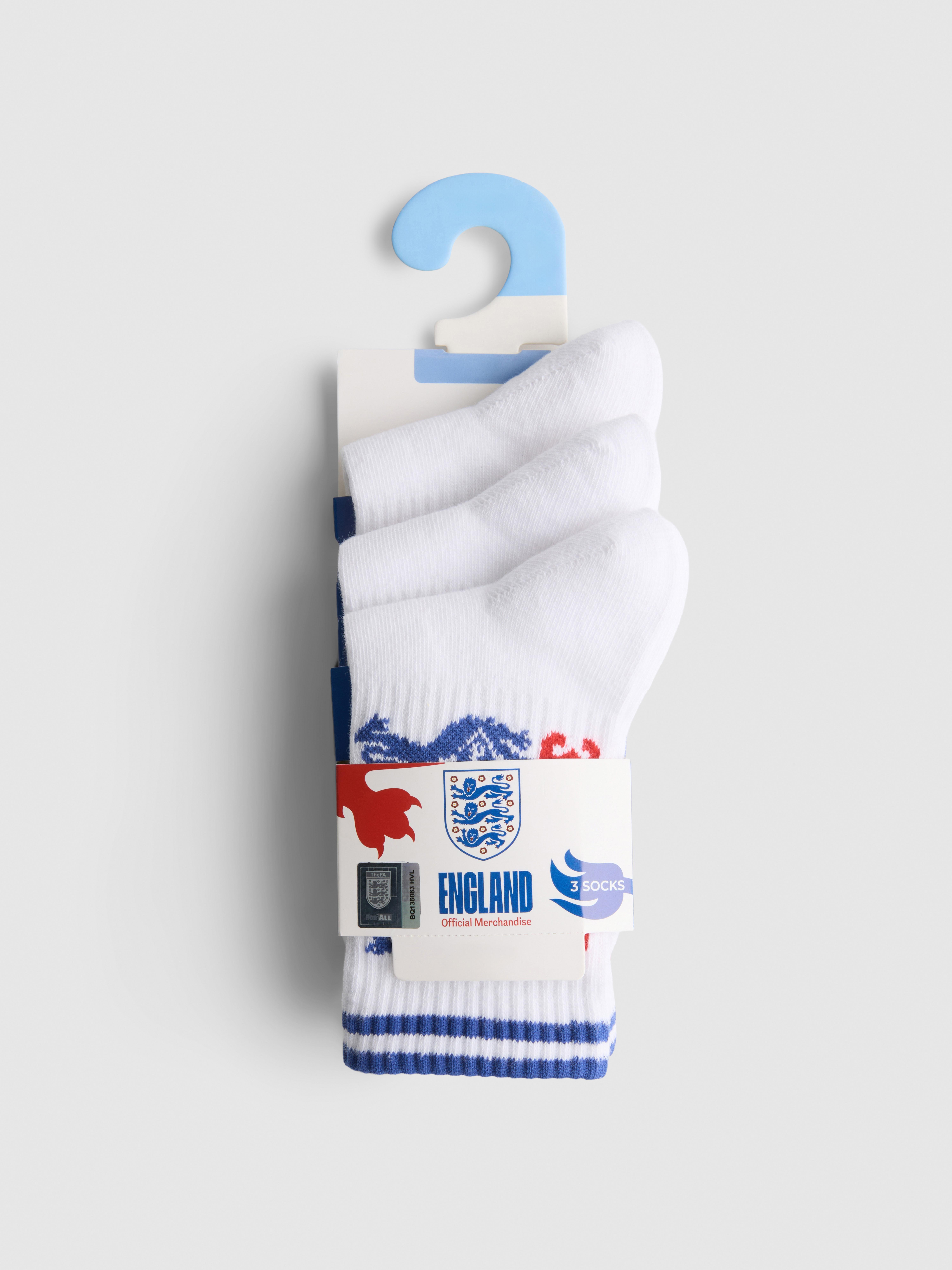 3pk England Football Ankle Socks