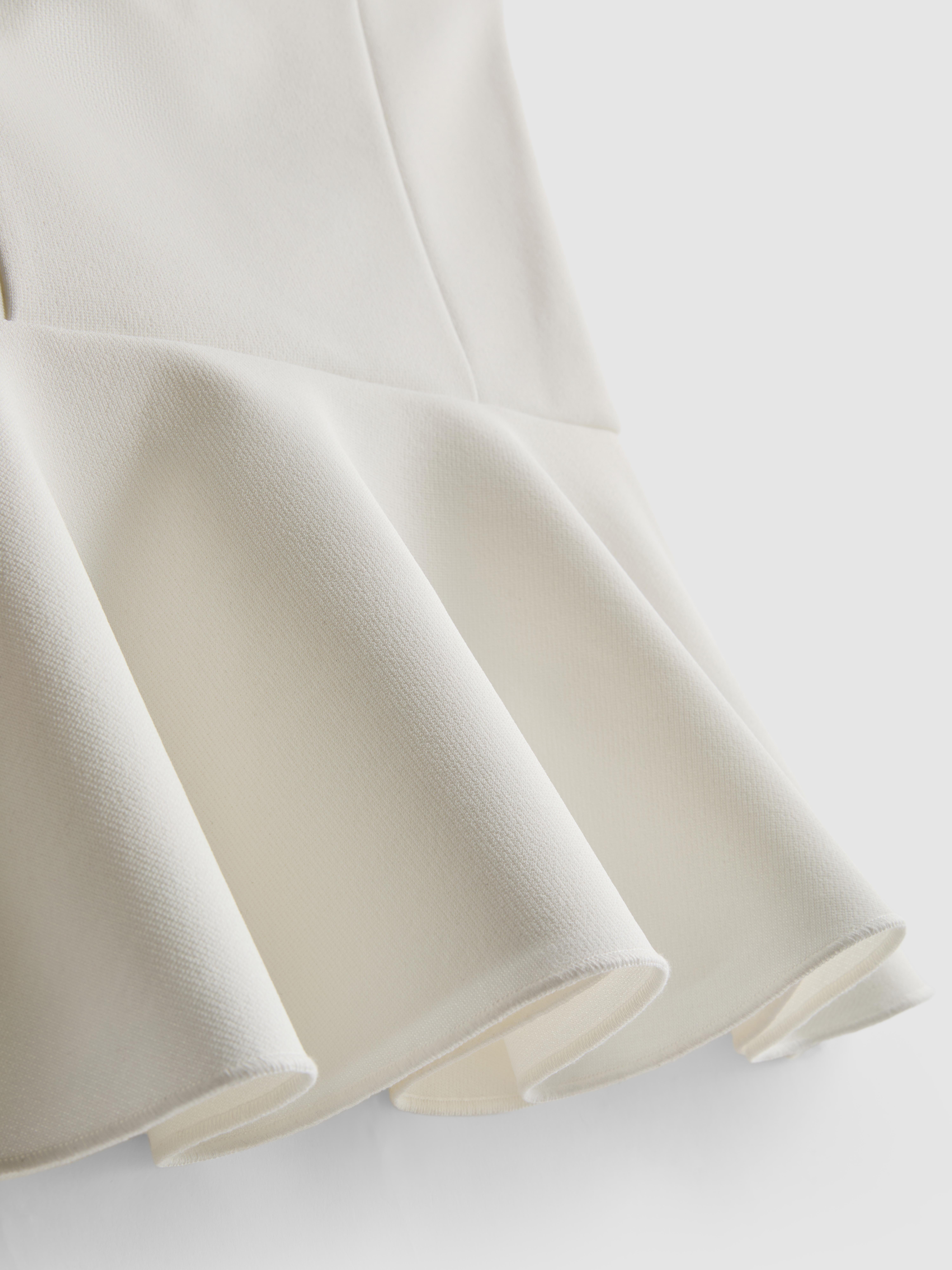 Women's Ivory Peplum Hem Bandeau Top