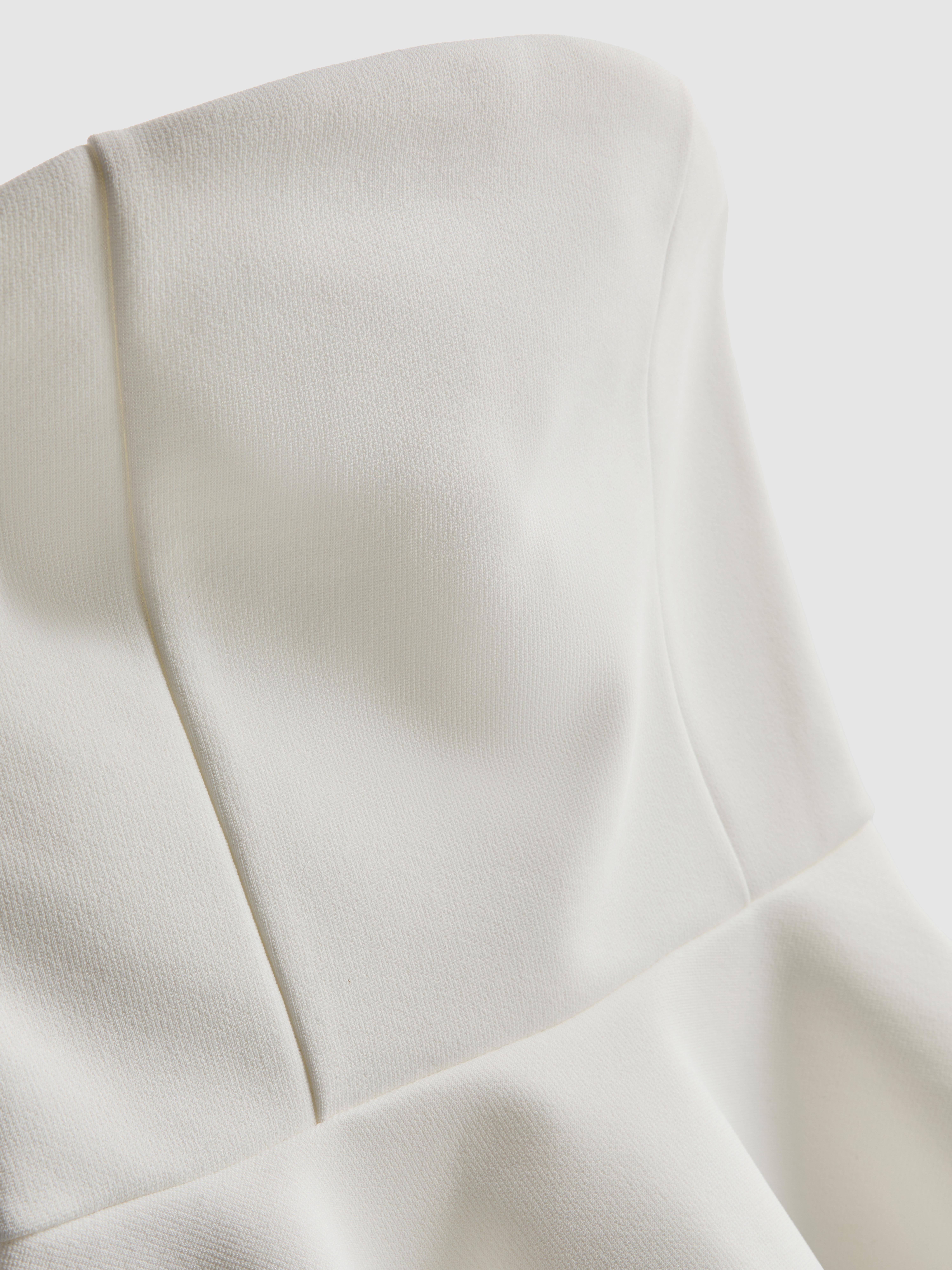 Women's Ivory Peplum Hem Bandeau Top