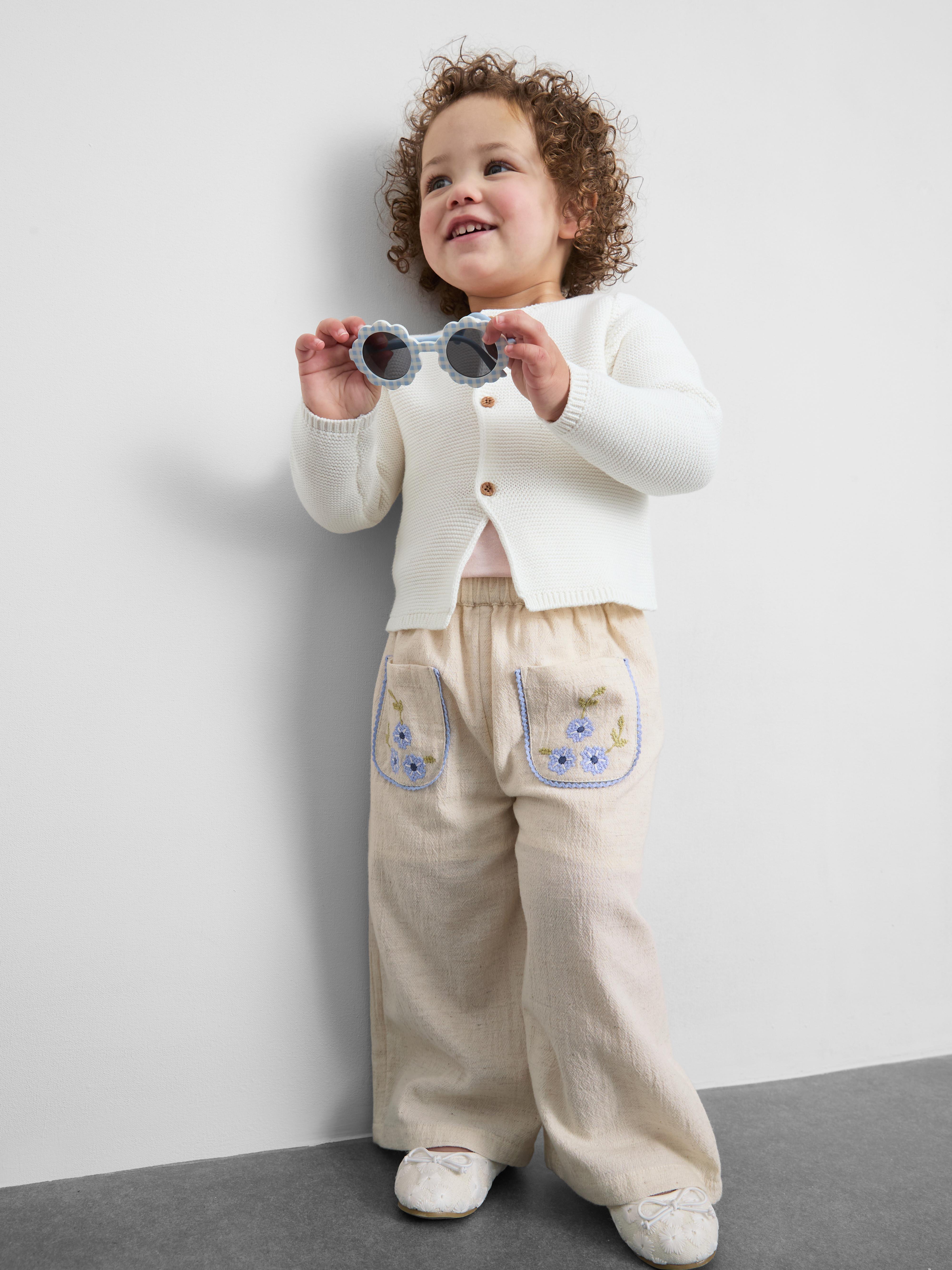 0-36mths | Floral Appliqué Straight Leg Pants