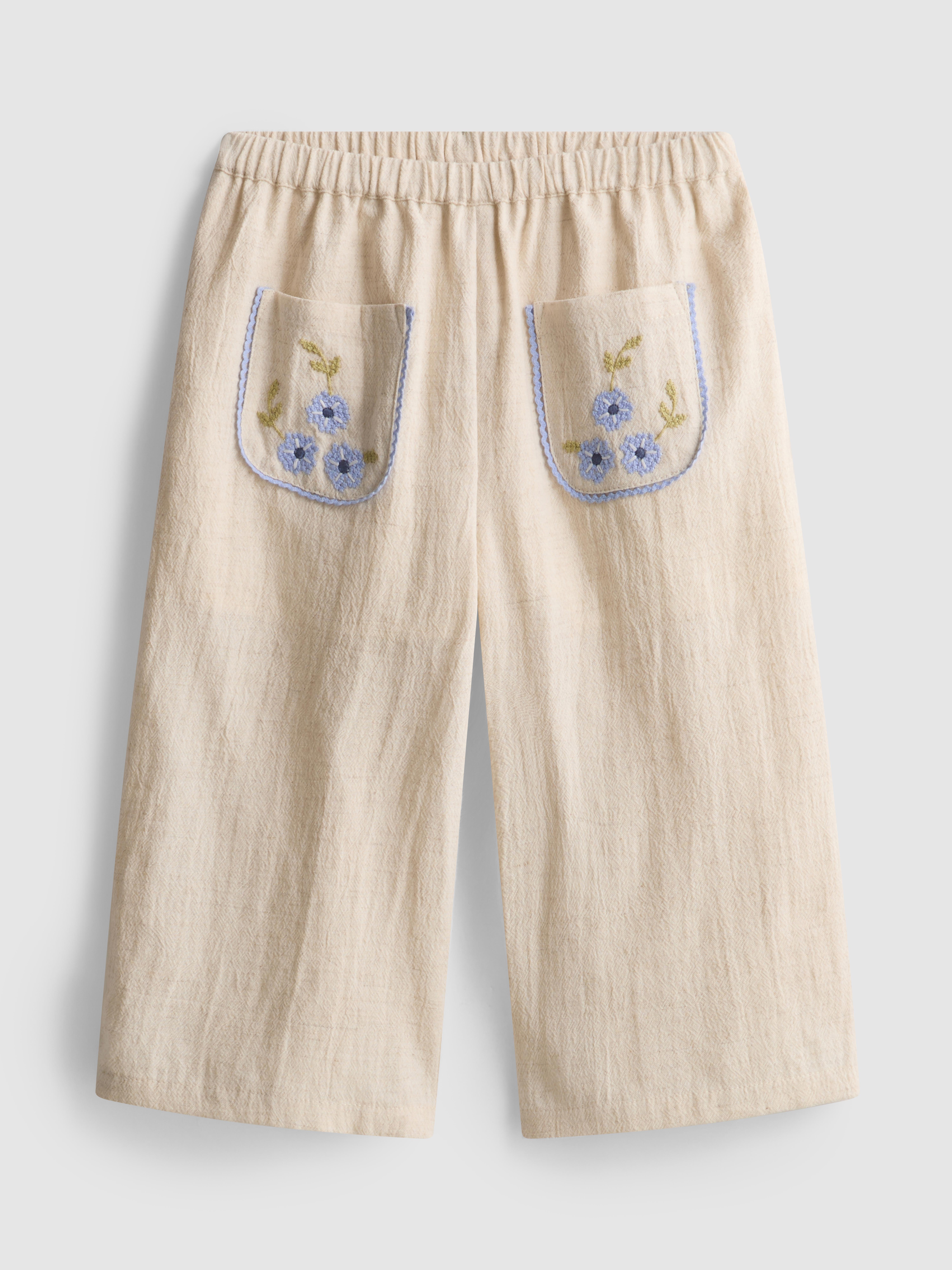 0-36mths | Floral Appliqué Straight Leg Pants