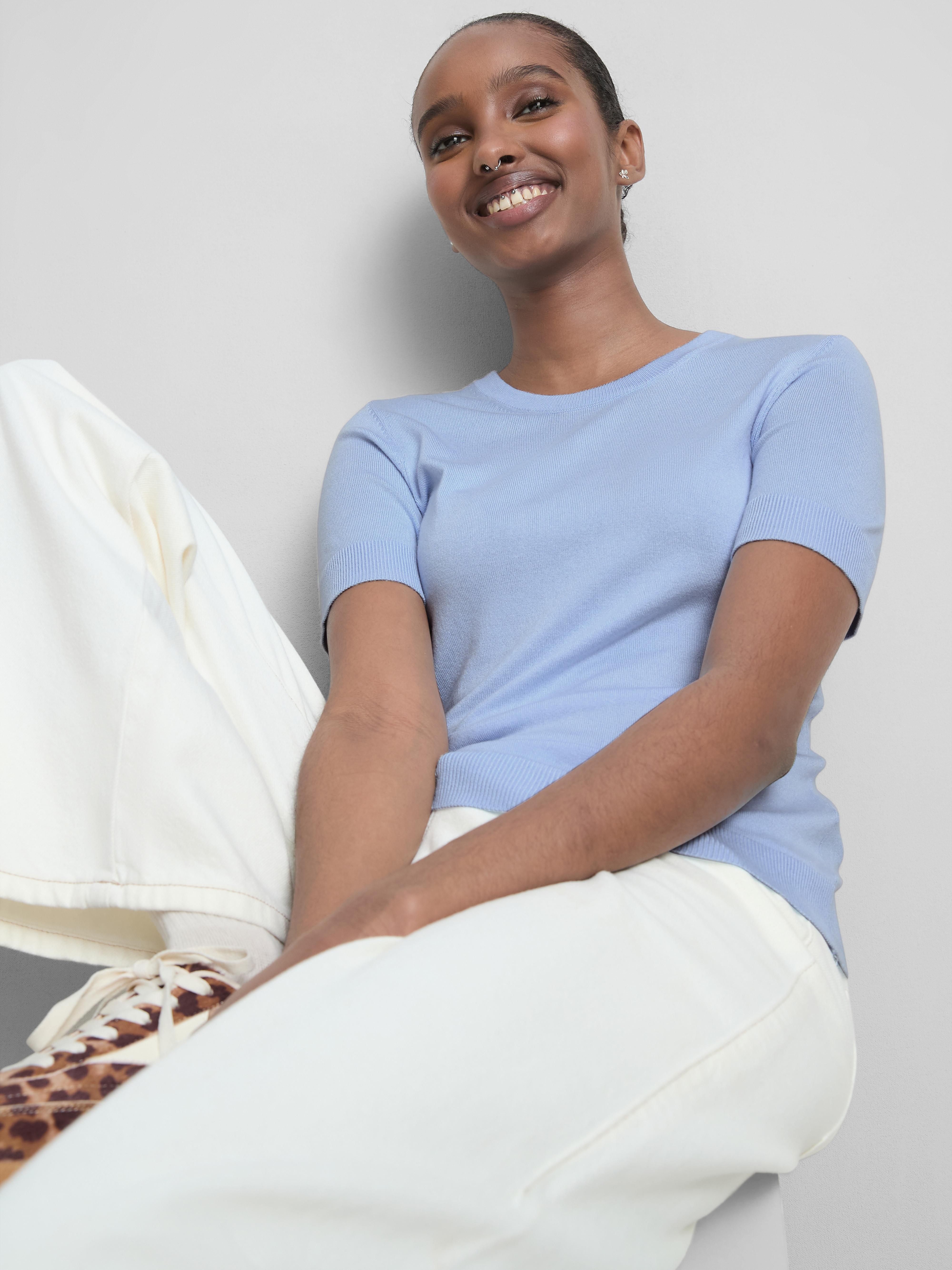 Tricou din tricot cu mânecă scurtă