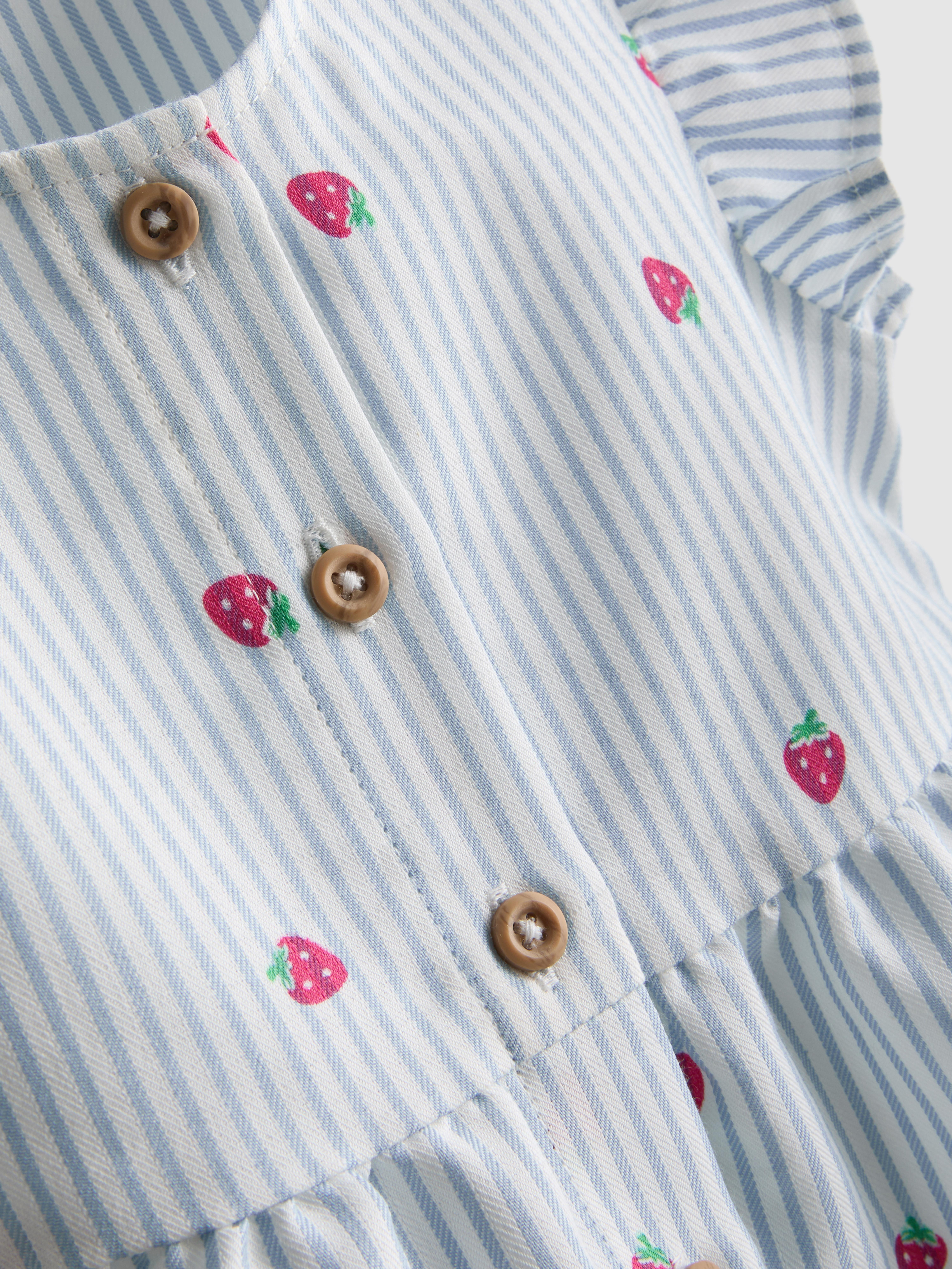 0-36mths | Stripe Ruffle Smock Dress