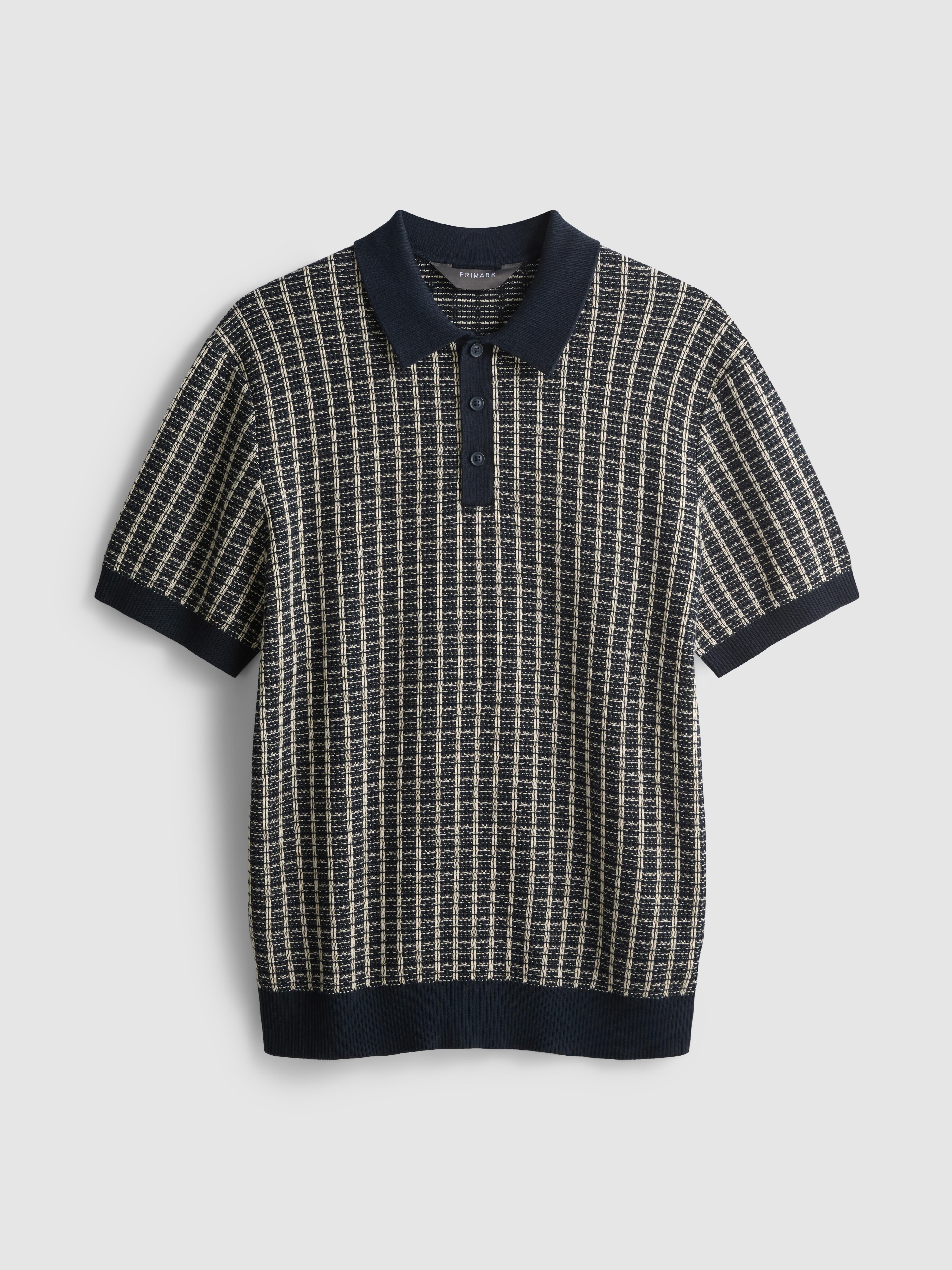 Gebreid poloshirt met ruiten
