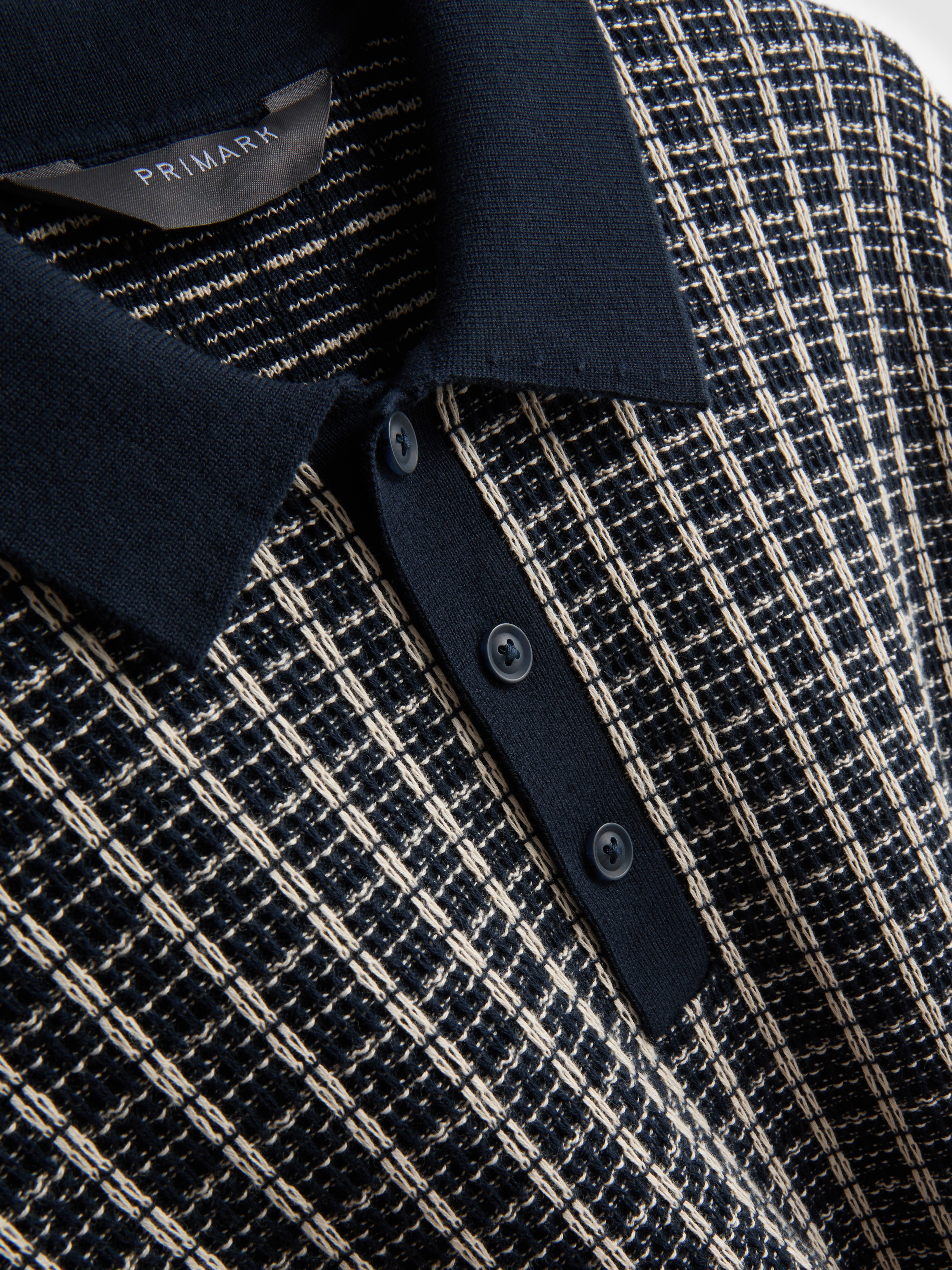 Gebreid poloshirt met ruiten