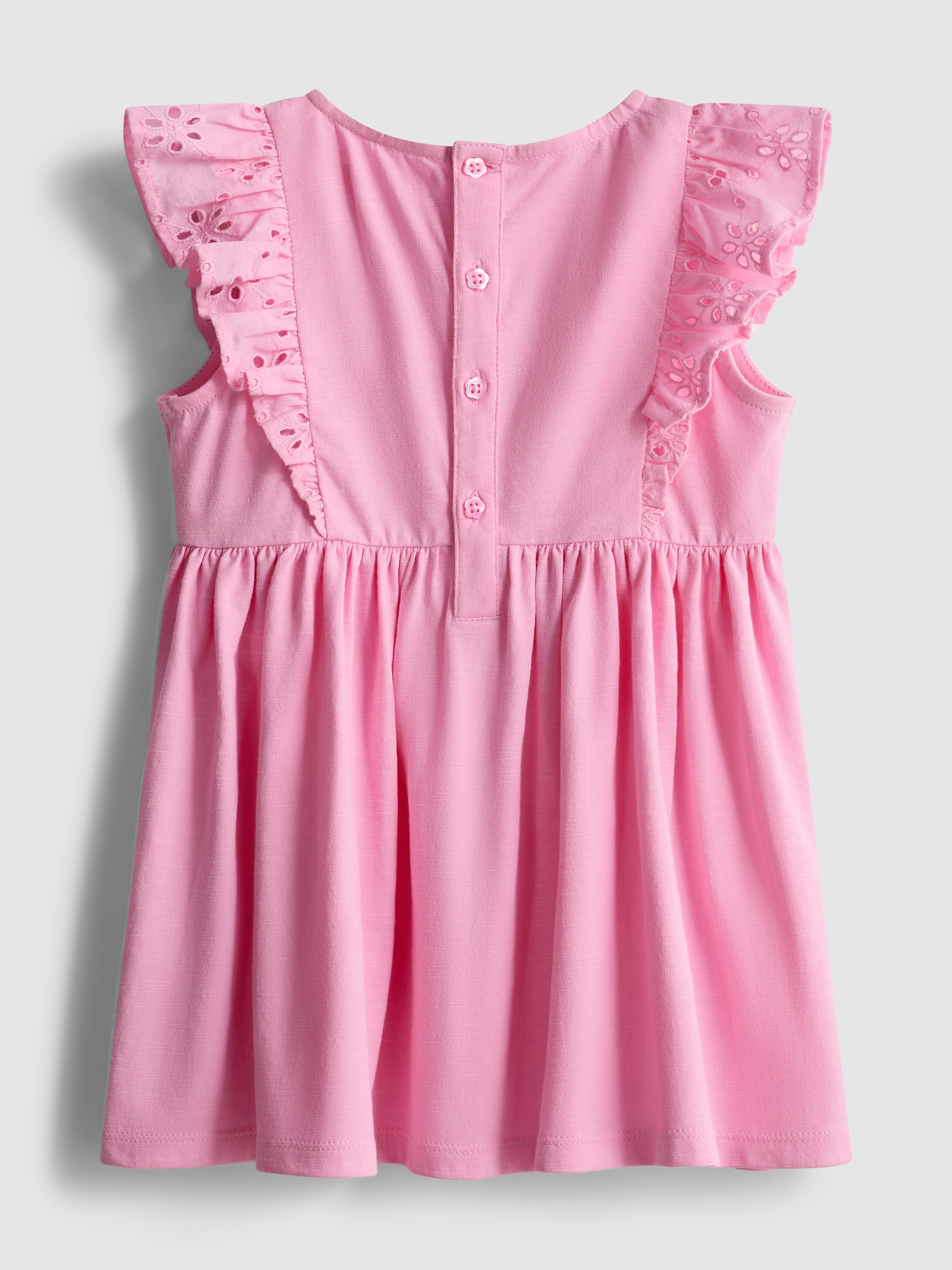 0–36 Monate | Gesmoktes Kleid mit Lochstickerei