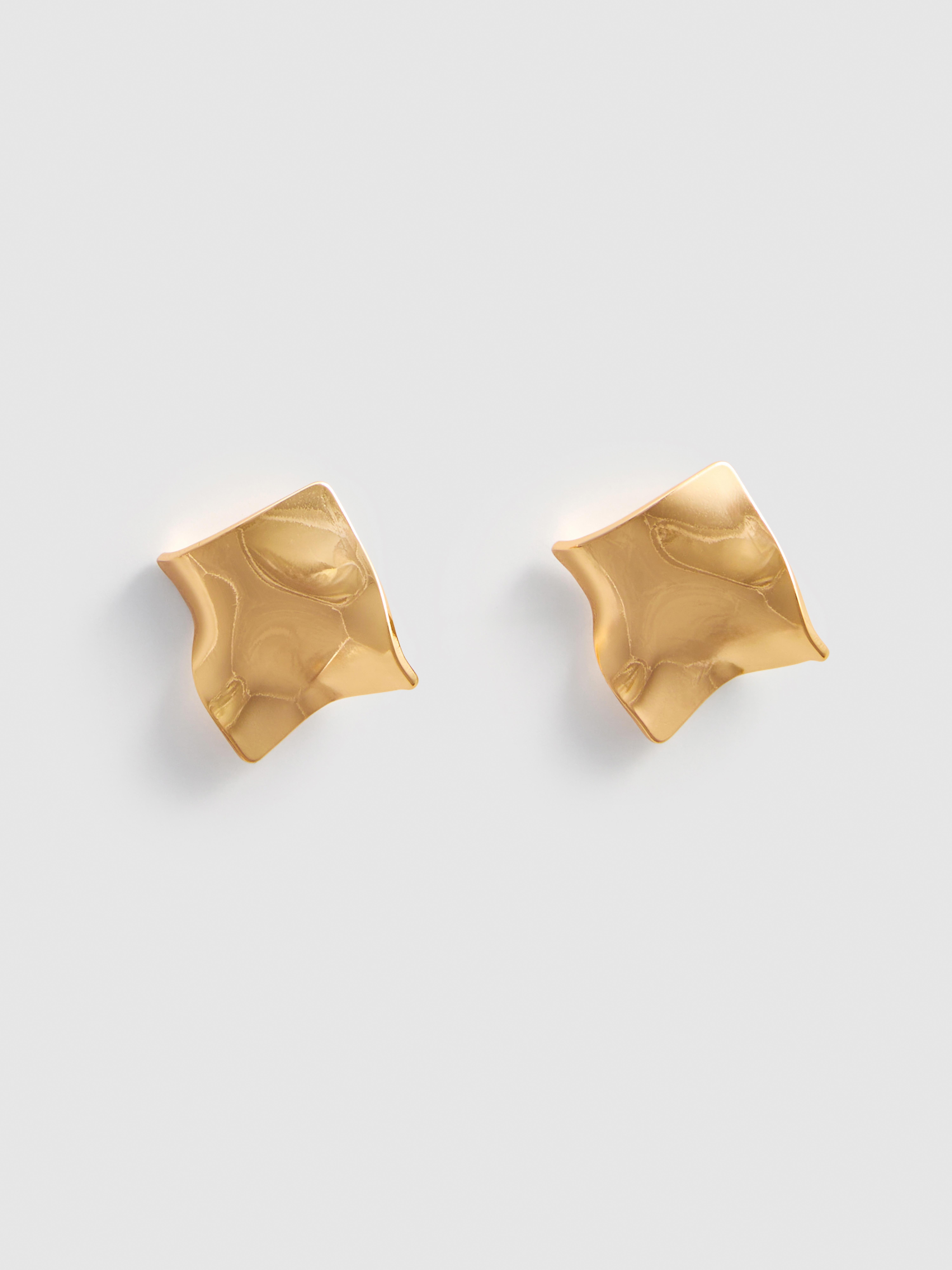 Molten Metal Square Stud Earrings
