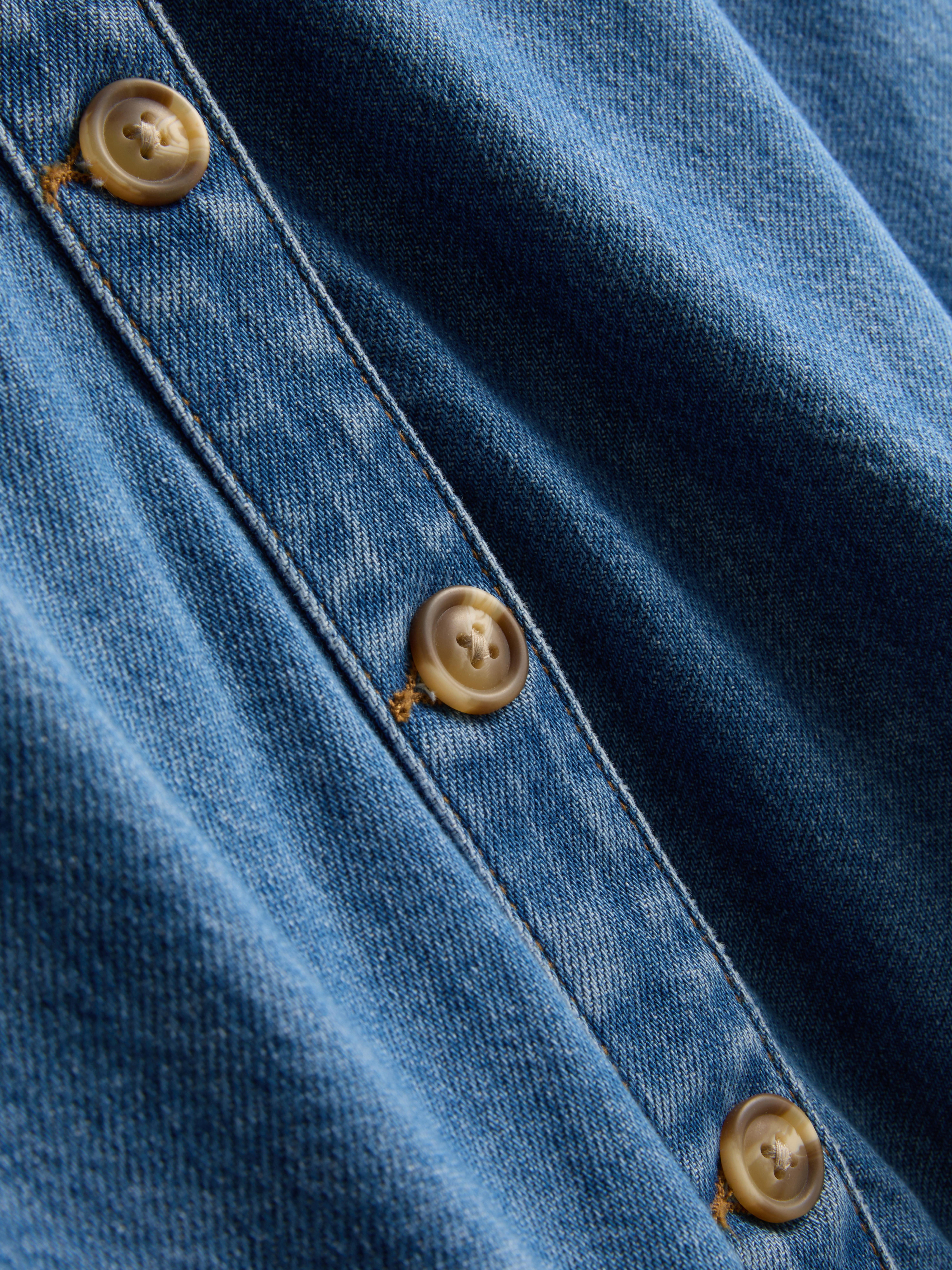 Denim overhemd met korte mouwen