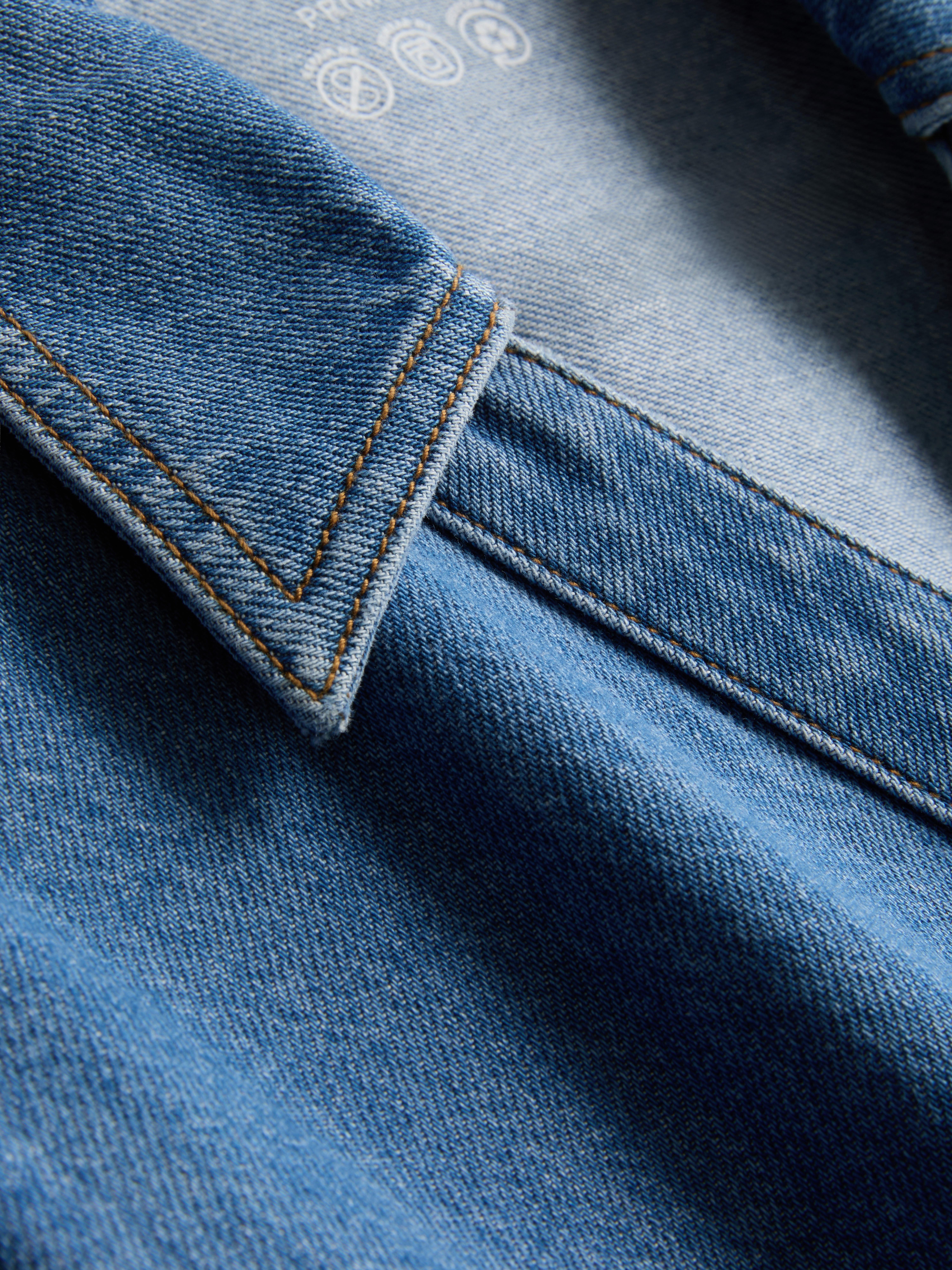 Denim overhemd met korte mouwen