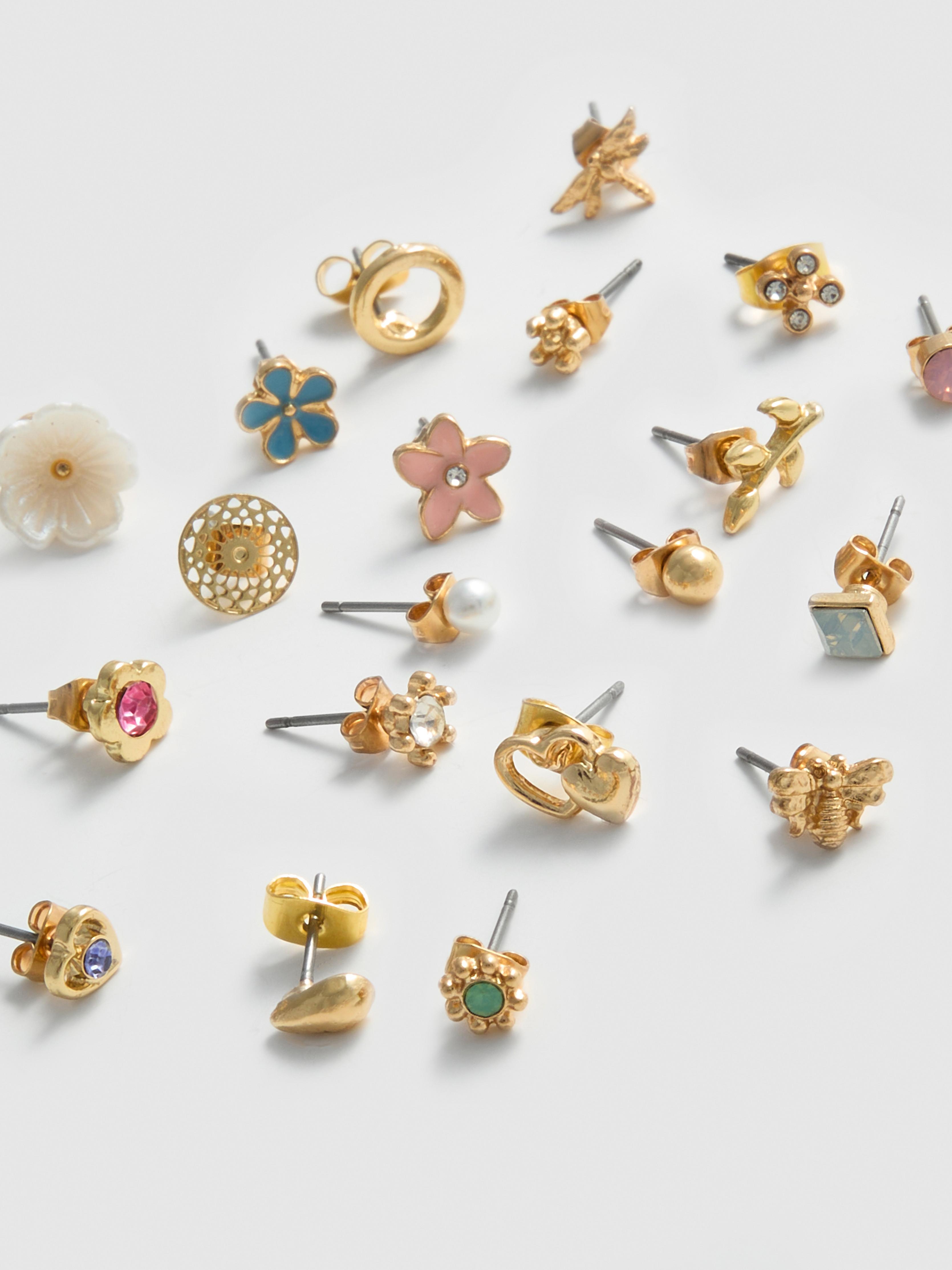 20pk Floral Stud Earrings