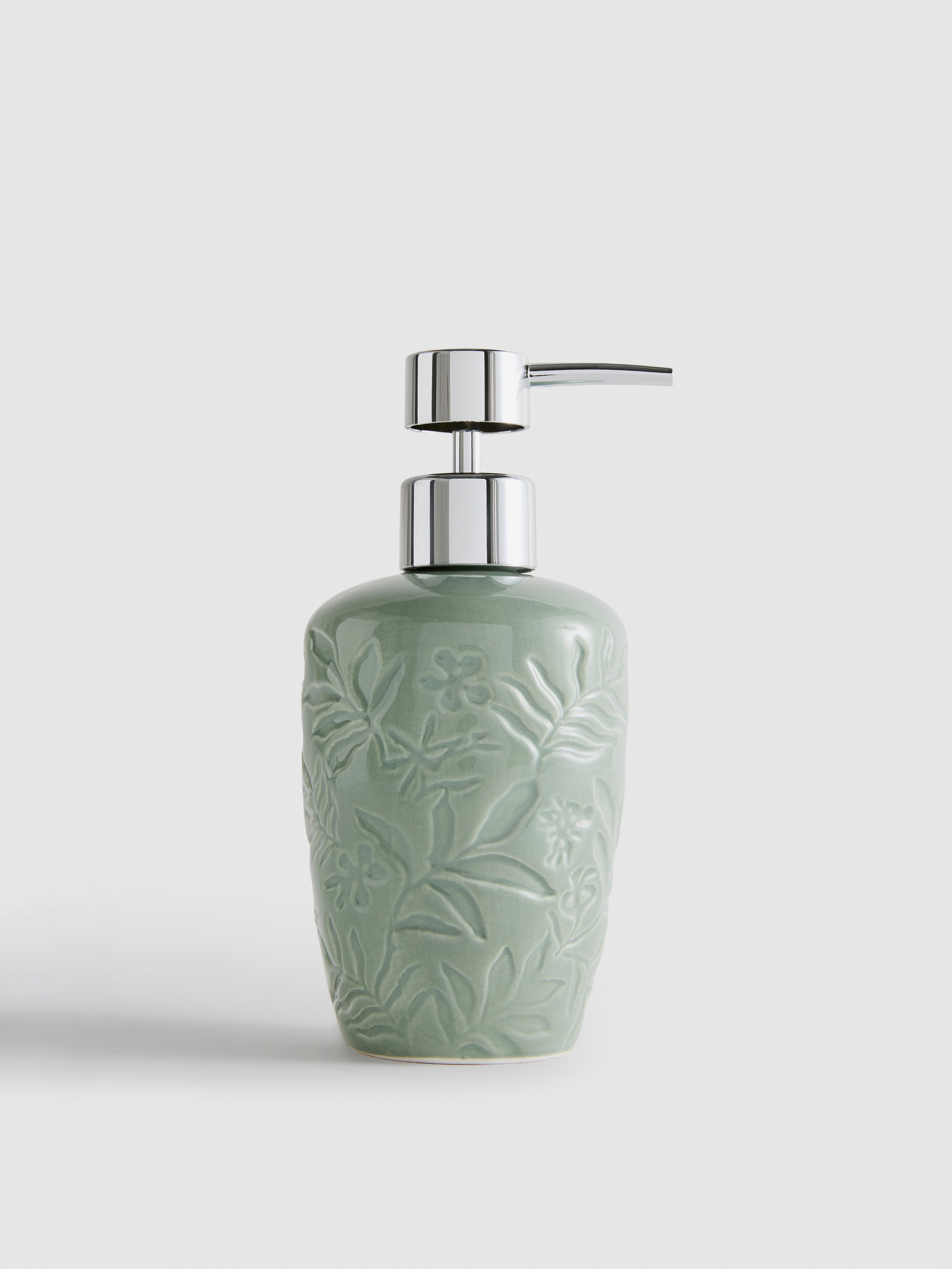 Ceramic Floral Soap Dispenser