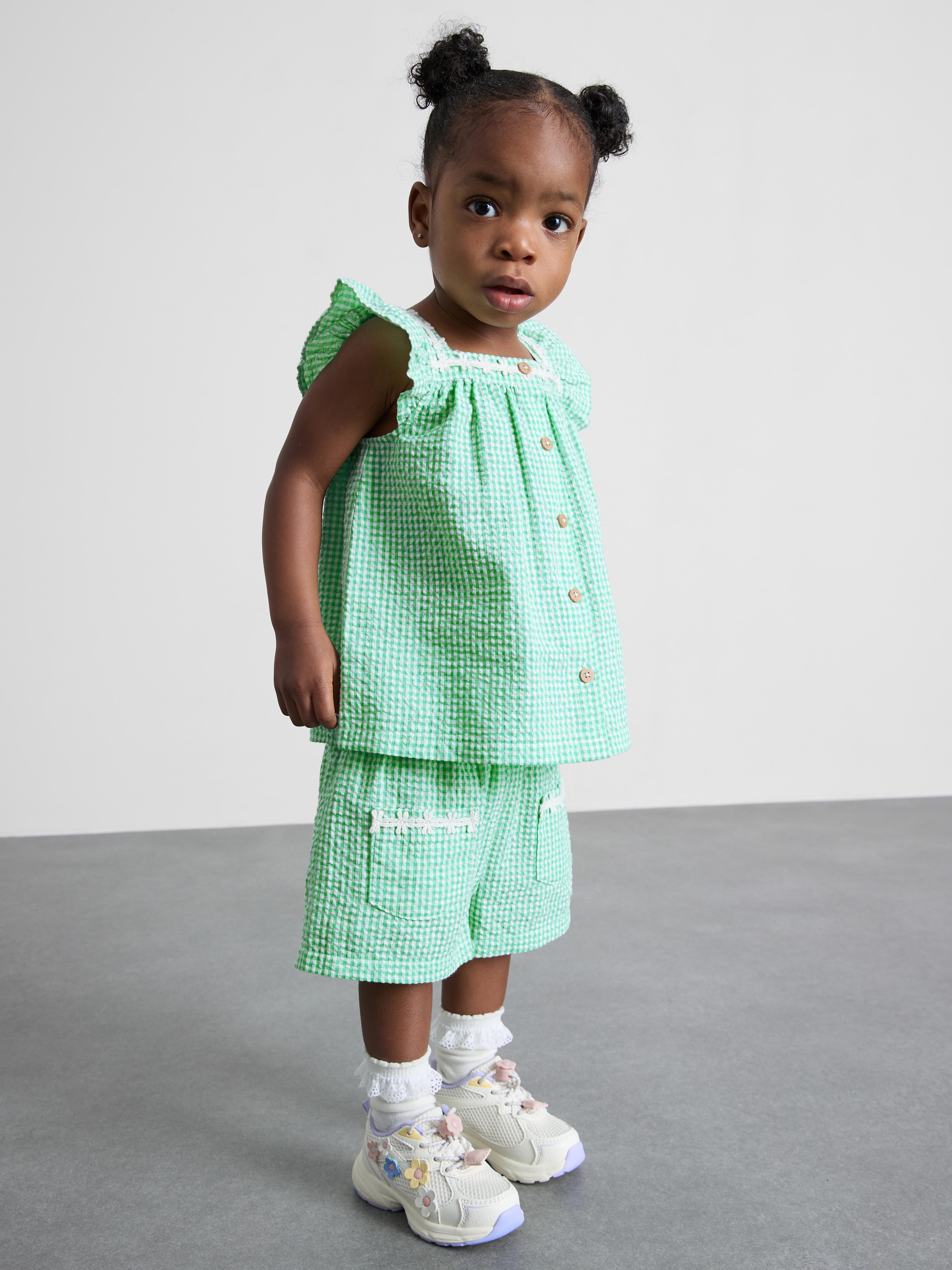 0-36mths | Gingham Top and Shorts Set